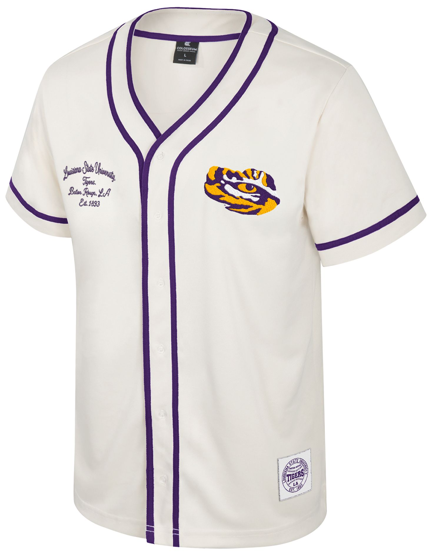 Colosseum Youth LSU Tigers Cream Hunter Seeker Baseball Jersey product image