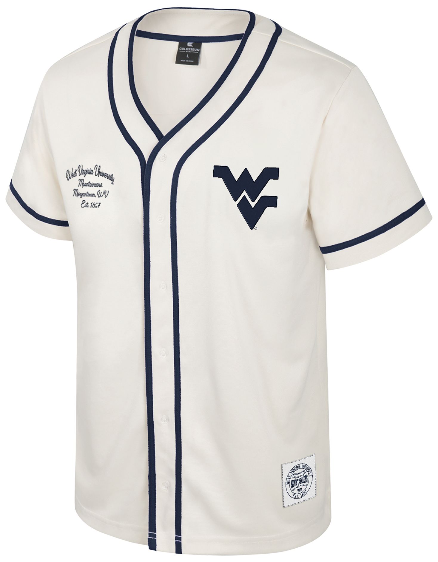 Colosseum Youth West Virginia Mountaineers Cream Hunter Seeker Baseball Jersey product image