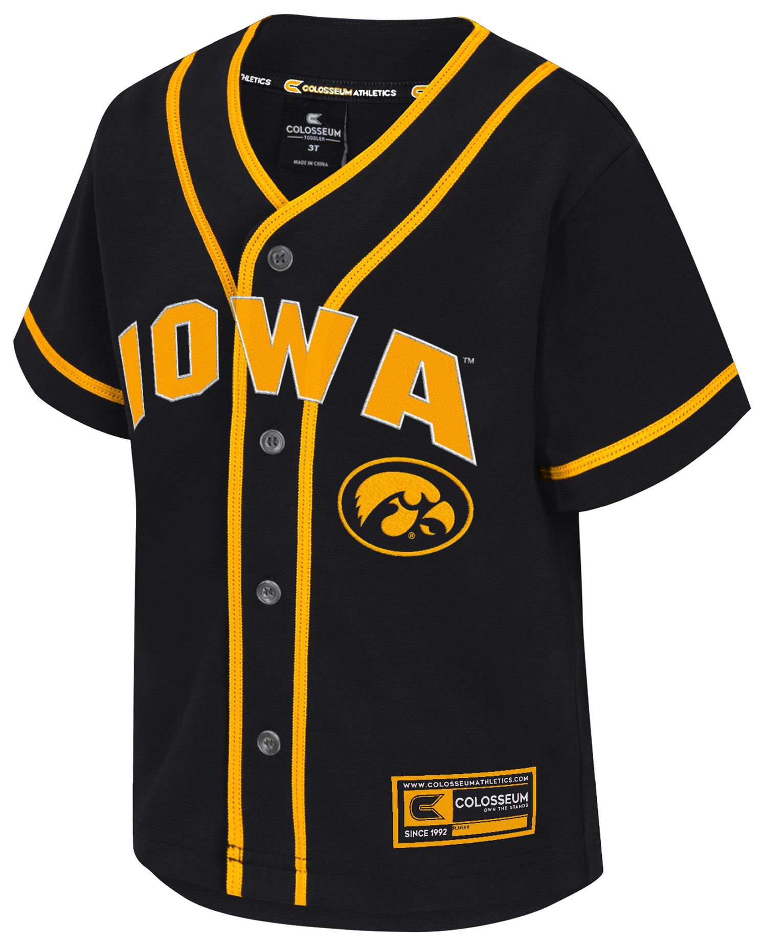 Colosseum Toddler Iowa Hawkeyes Black Baseball Jersey product image