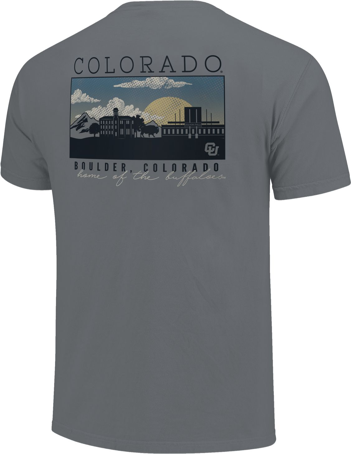 Image One Men's Colorado Buffaloes Grey Campus Scene T-Shirt product image