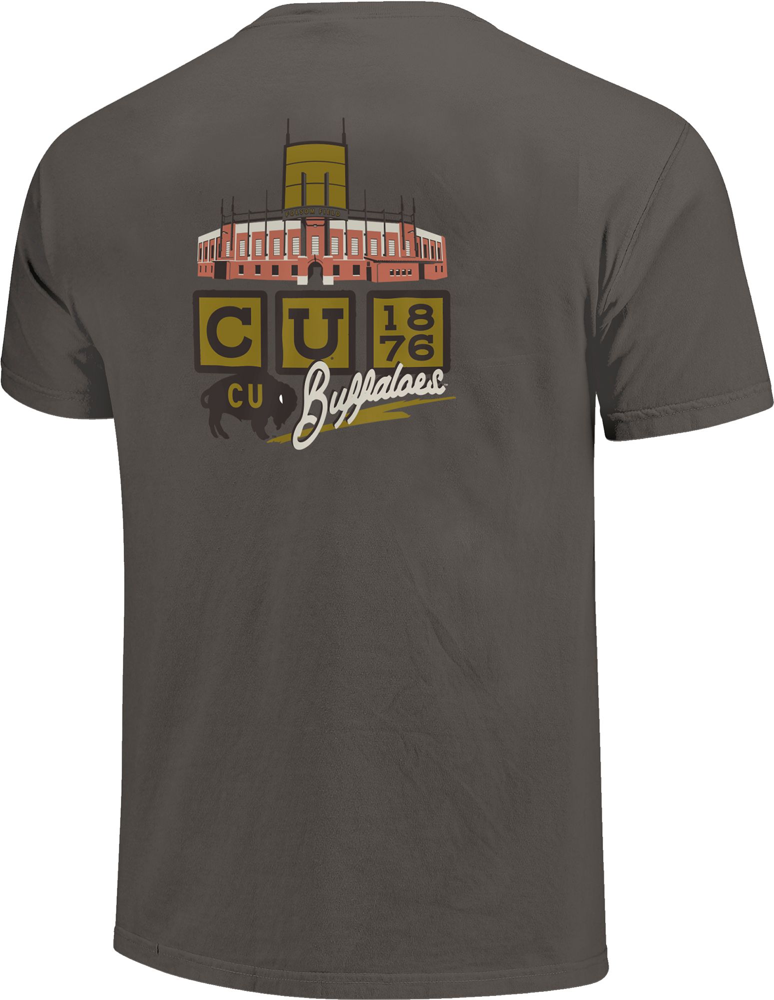 Image One Adult Colorado Buffaloes Grey Vintage Script T-Shirt product image