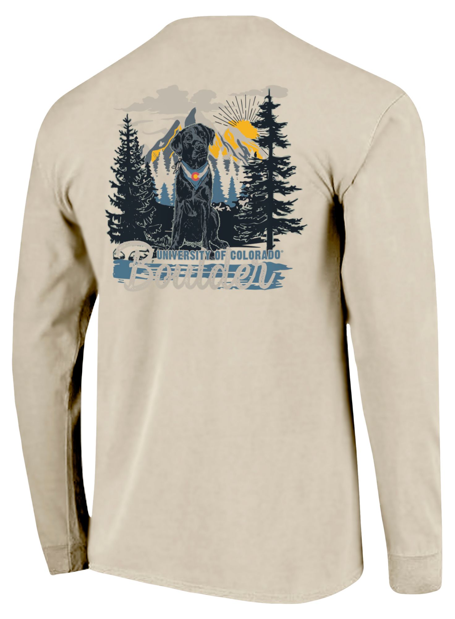 Image One Men's Colorado Buffaloes Ivory Dog on Dock Long Sleeve T-Shirt product image