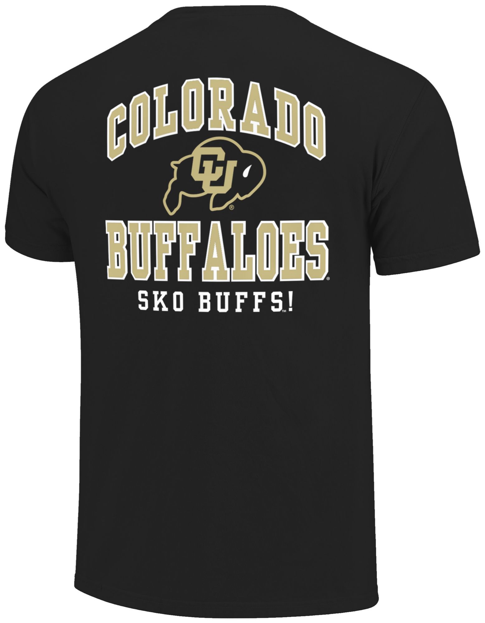 Image One Men's Colorado Buffaloes Black Mascot Arched Short Sleeve T-Shirt product image