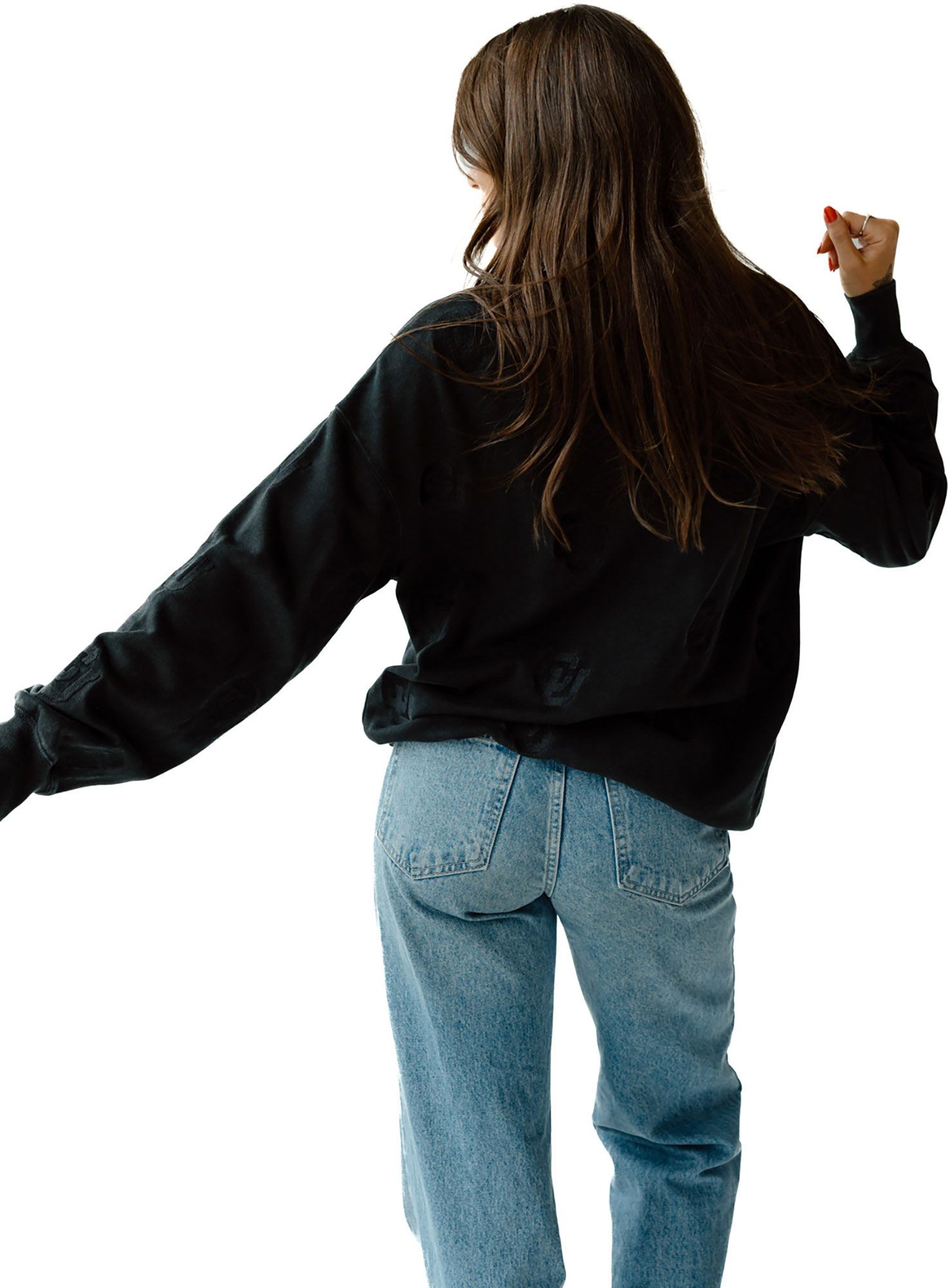 Gameday Social Women's Colorado Buffaloes Black Lantern Crew Pullover Sweatshirt product image