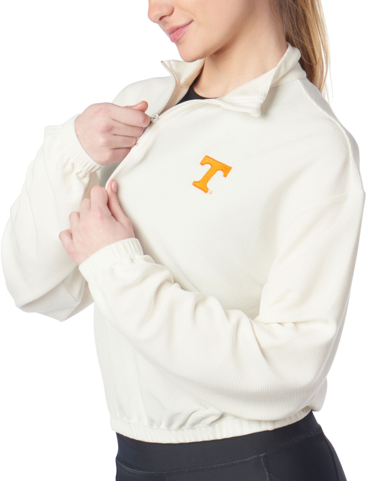Certo Women's Tennessee Volunteers White Waffle Quarter-Zip Pullover product image