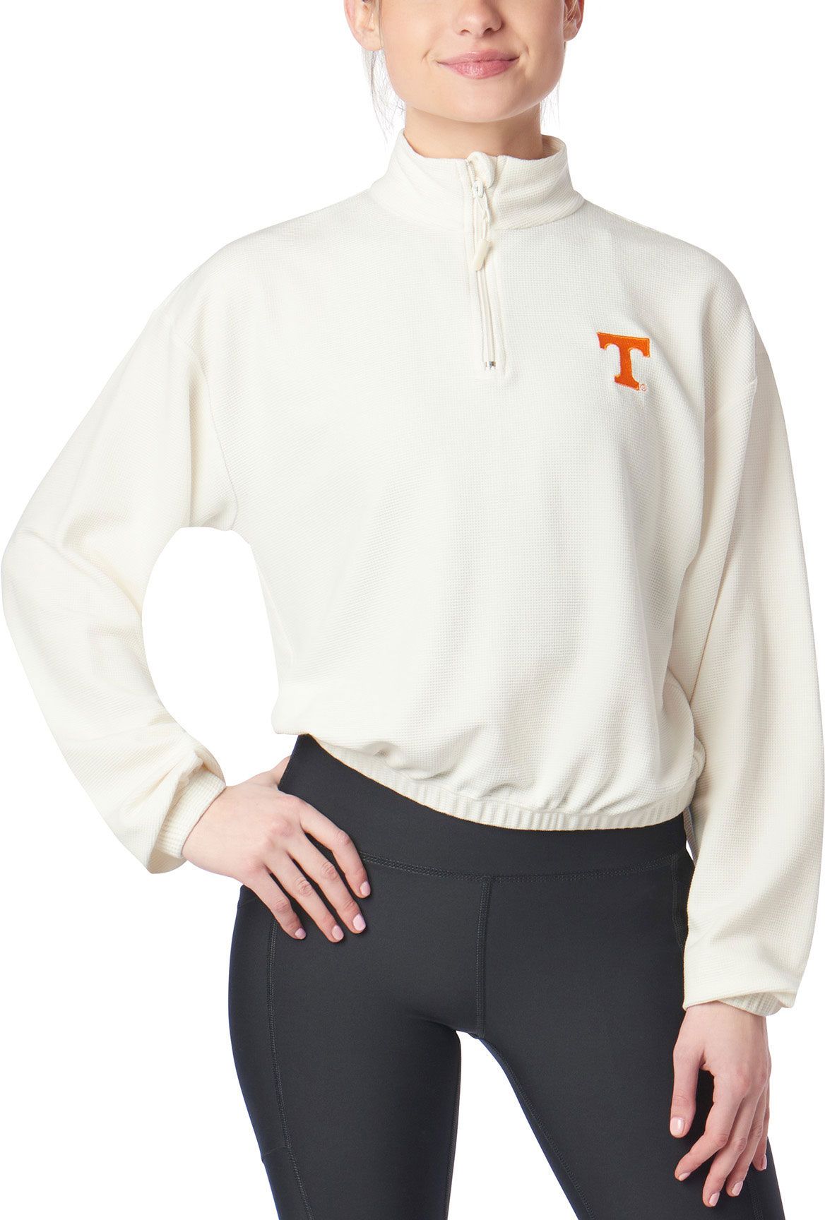 Certo Women's Tennessee Volunteers White Waffle Quarter-Zip Pullover product image