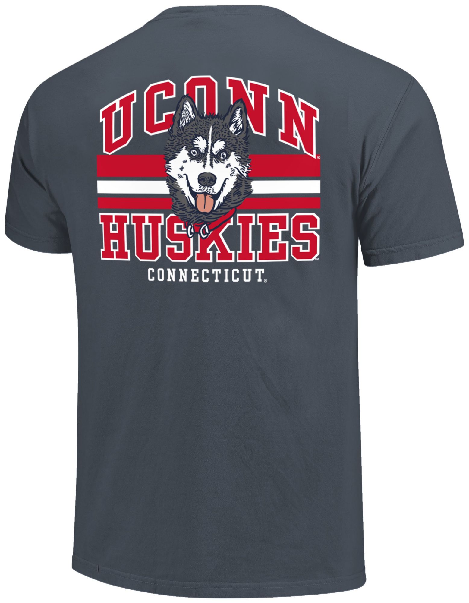 Image One Men's UConn Huskies Denim Mascot Arched Short Sleeve T-Shirt product image