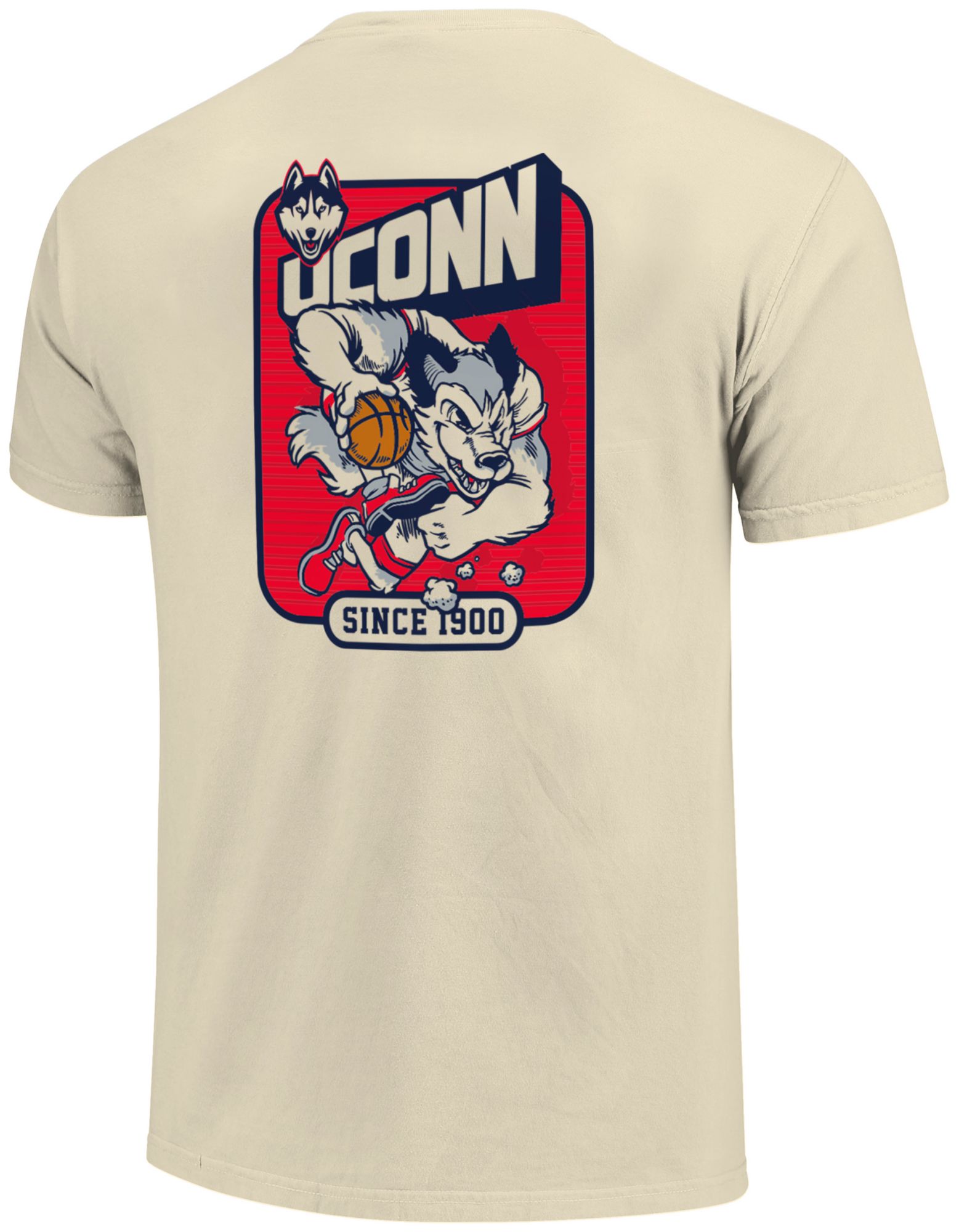 Image One Men's UConn Huskies Ivory Retro Comic Poster T-Shirt product image
