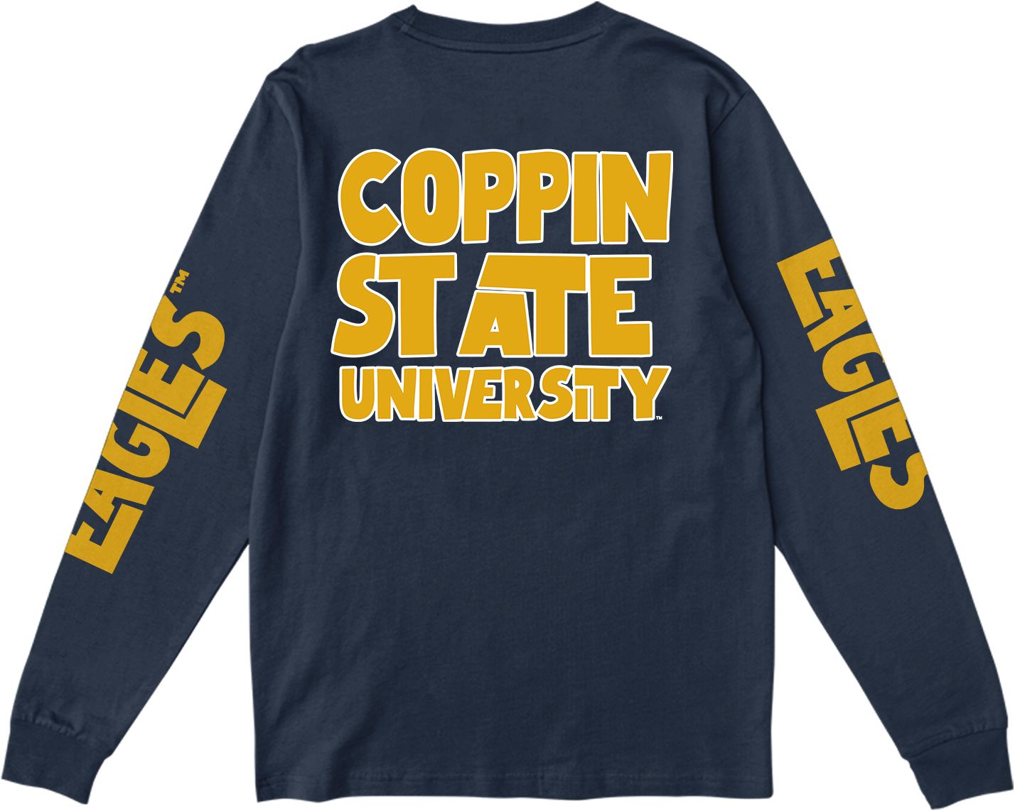 Tones of Melanin Coppin State Eagles Blue Concert Long Sleeve T-Shirt