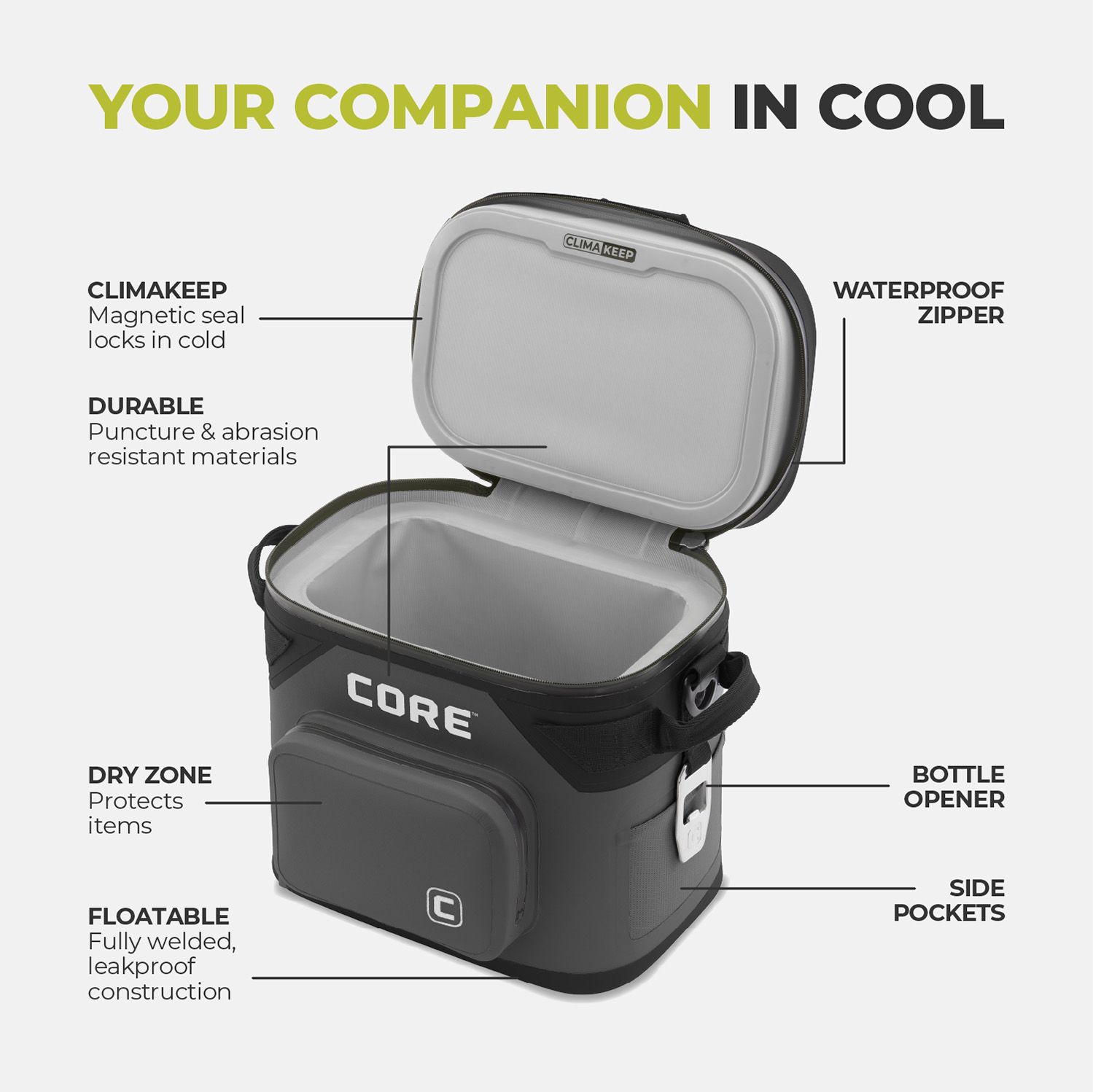 CORE Equipment CLIMAKEEP Magnetic 12-Can Soft Cooler product image