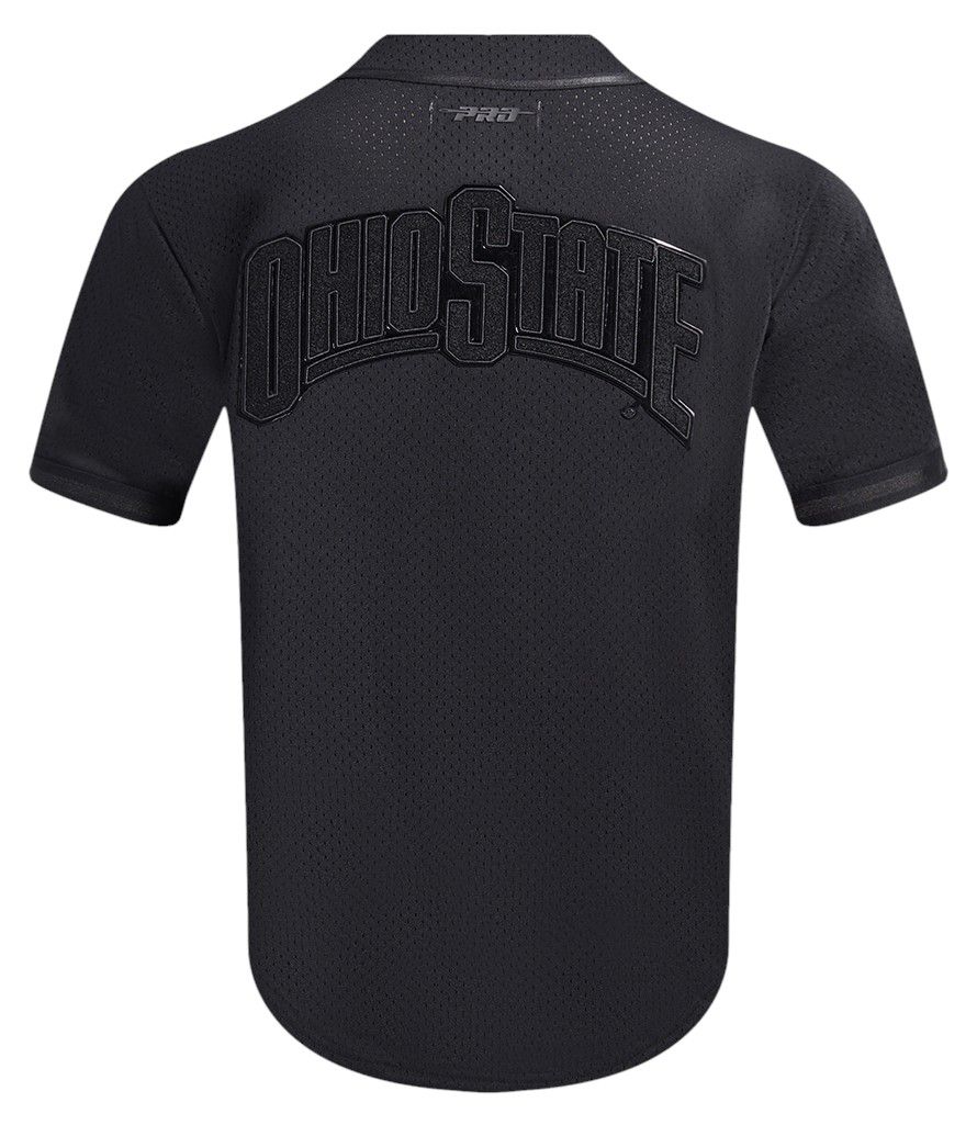 Pro Standard Men's Ohio State Buckeyes Black Triple Mesh Button-Down Shirt product image