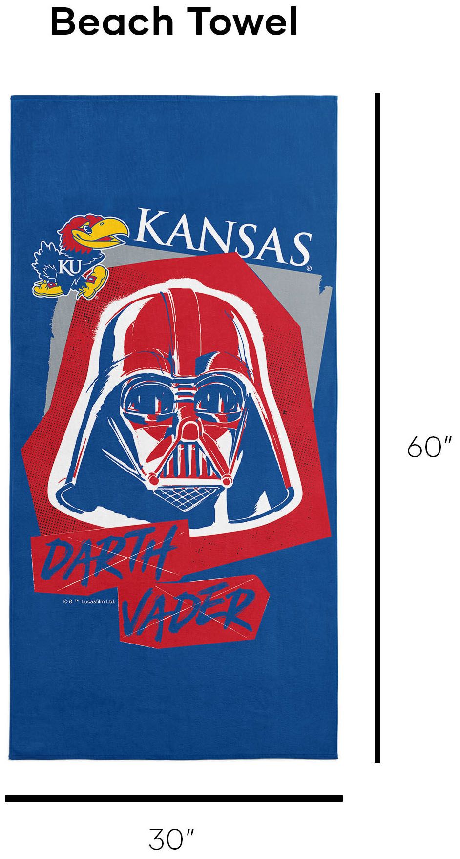 TheNorthwest Kansas Jayhawks Darth Vader Beach Towel product image