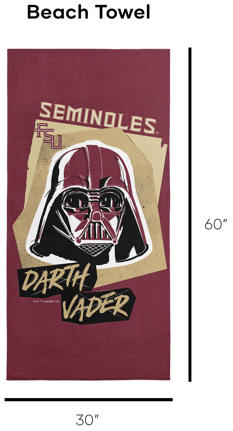 TheNorthwest Florida State Seminoles Darth Vader Beach Towel product image