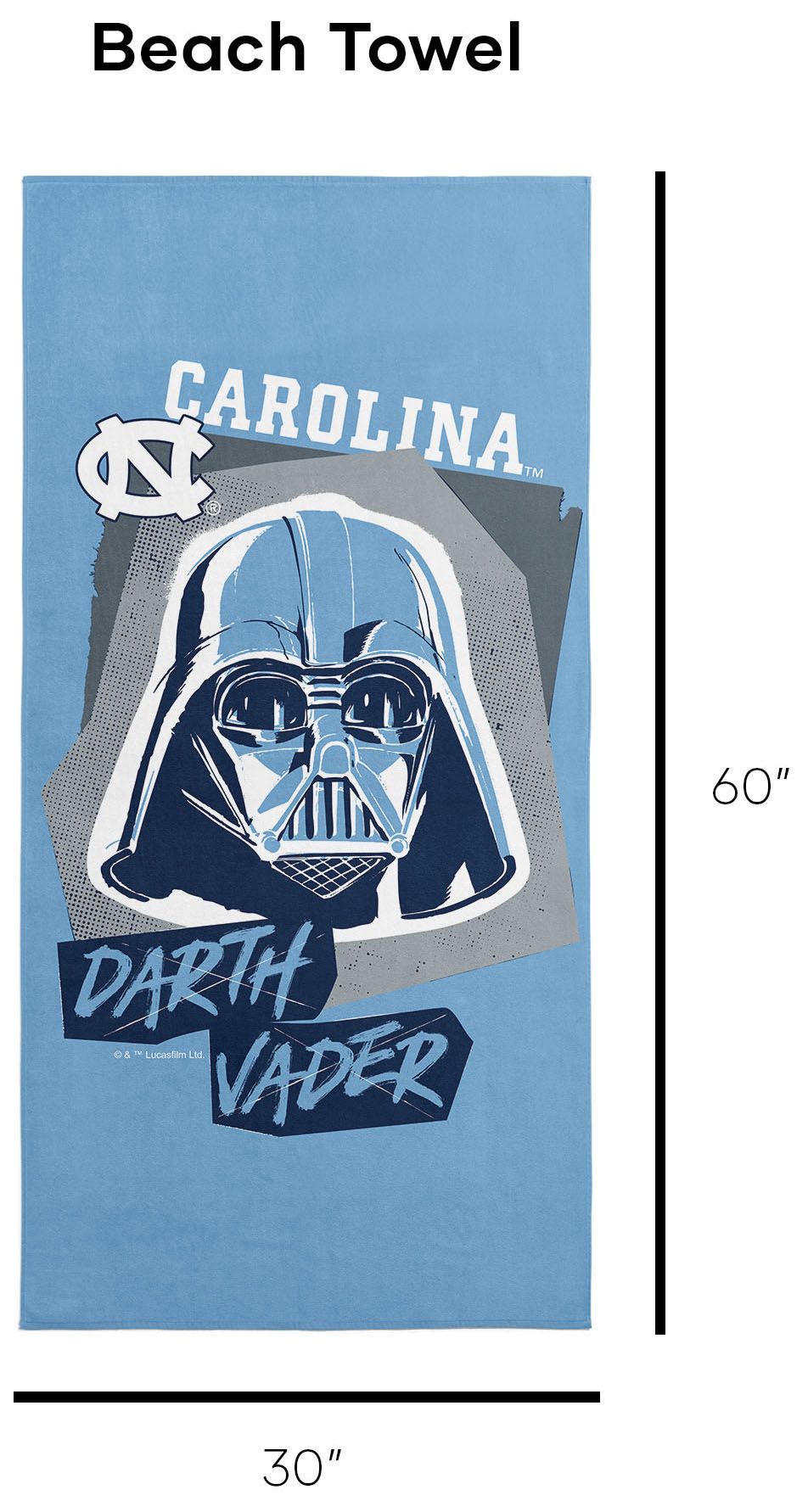 TheNorthwest North Carolina Tar Heels Darth Vader Beach Towel product image