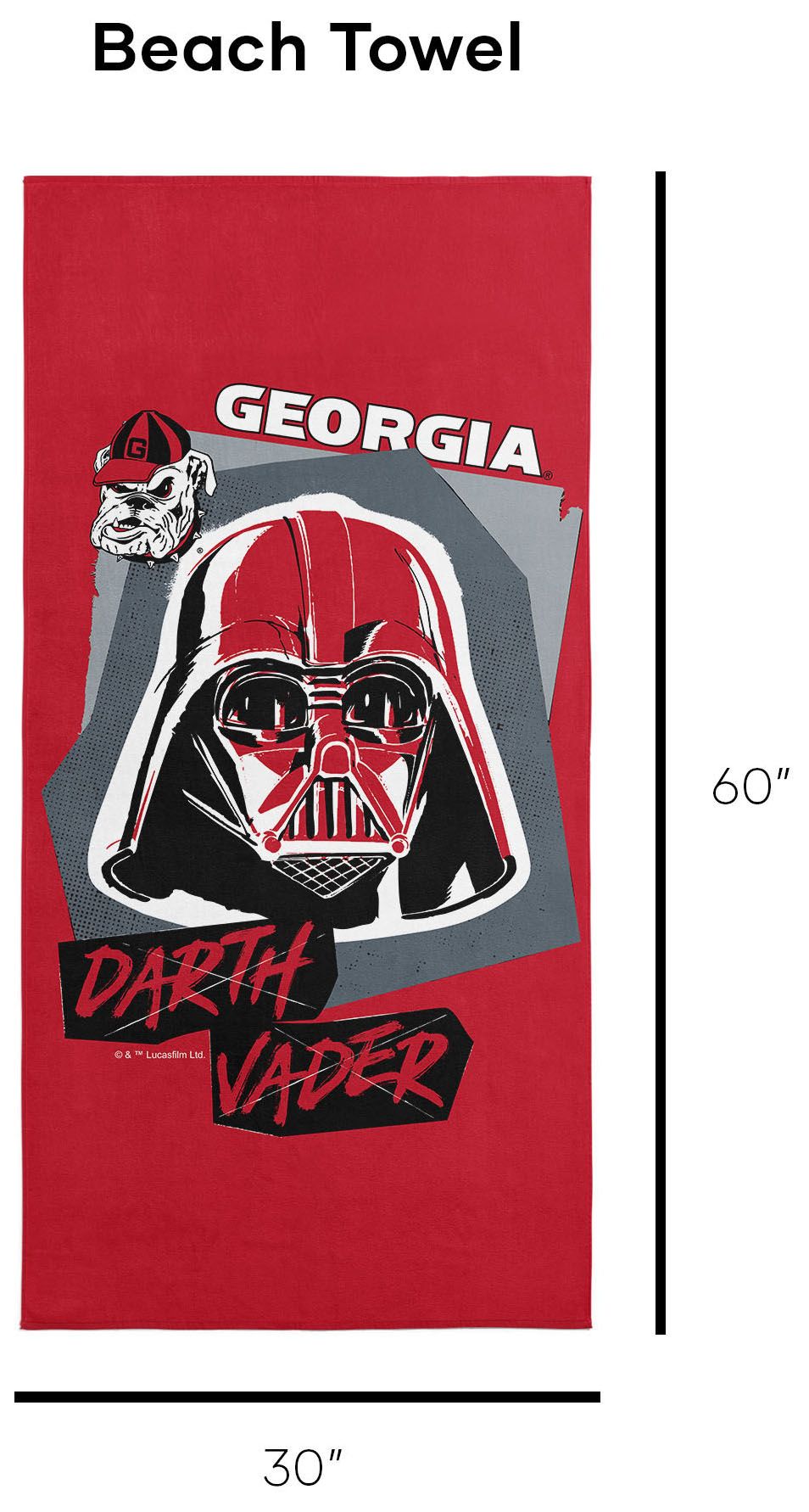 TheNorthwest Georgia Bulldogs Darth Vader Beach Towel product image