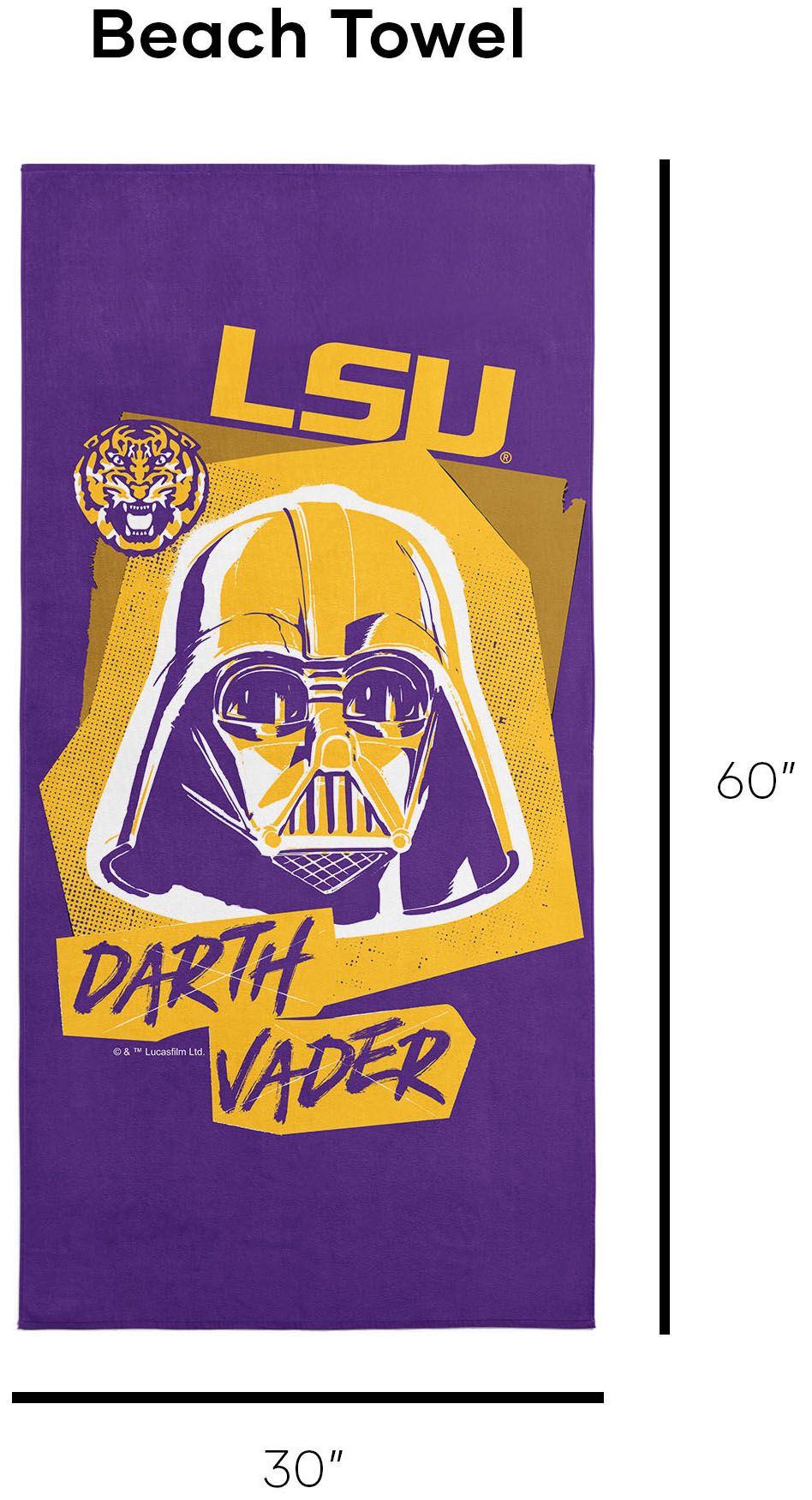 TheNorthwest LSU Tigers Darth Vader Beach Towel product image