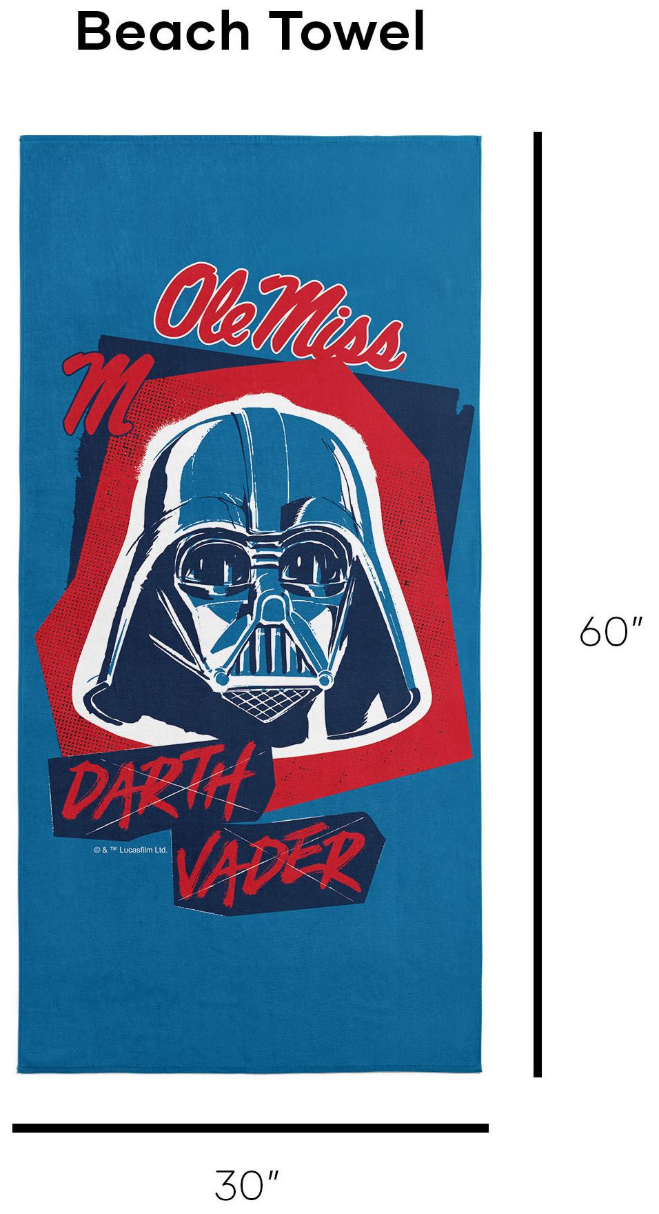 TheNorthwest Ole Miss Rebels Darth Vader Beach Towel product image