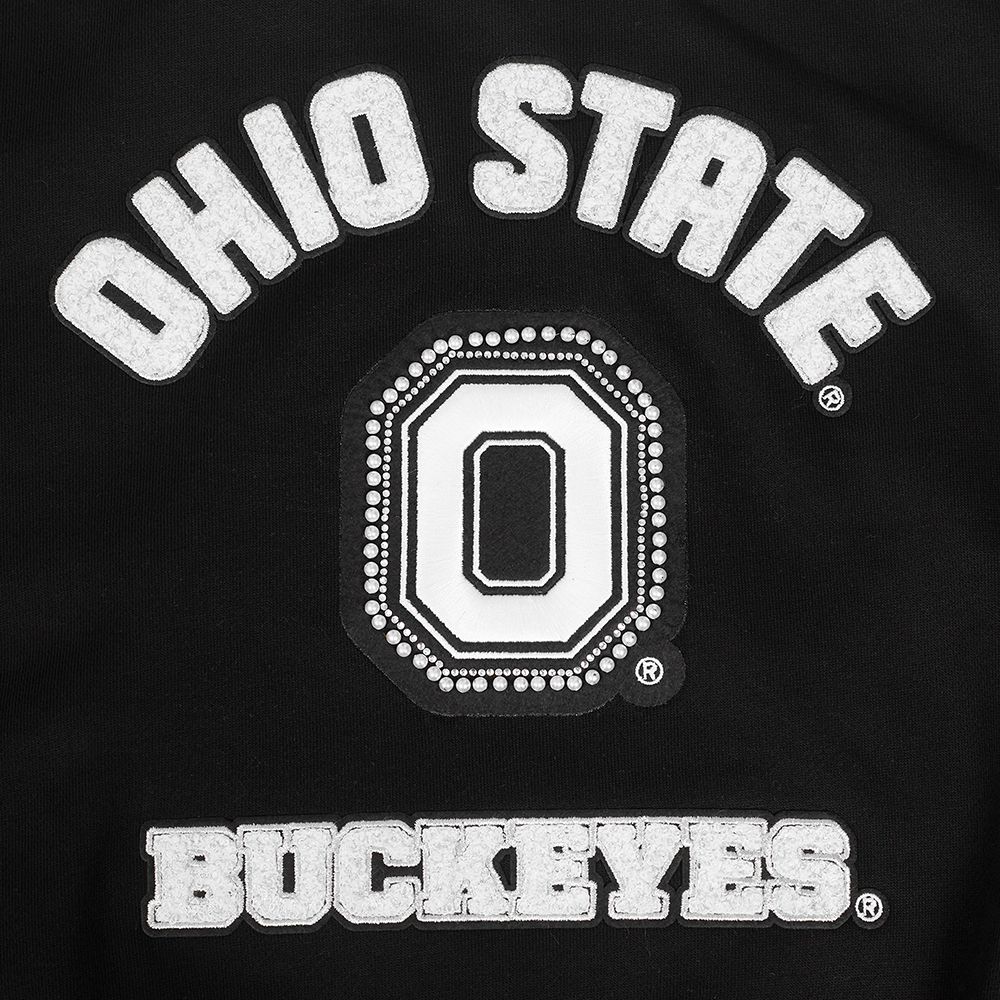 Pro Standard Women's Ohio State Buckeyes Black Pearl Crew Neck Sweatshirt product image
