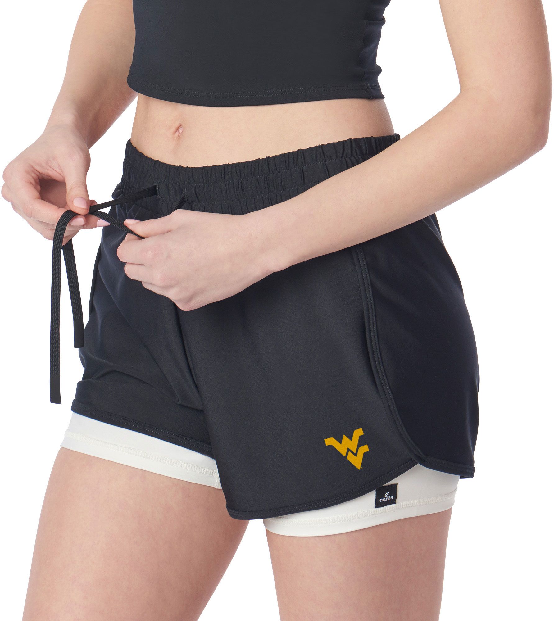 Certo Women's West Virginia Mountaineers Black 2-N-1 Lined Shorts product image