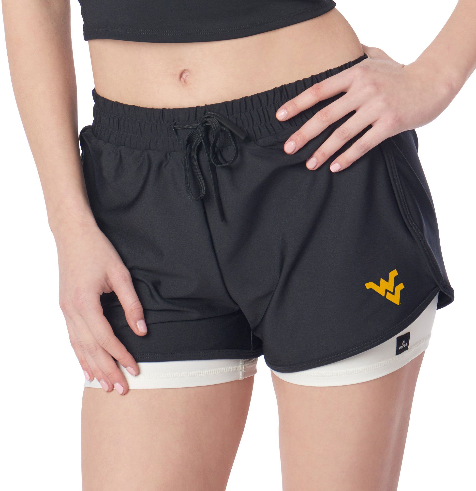 Certo Women's West Virginia Mountaineers Black 2-N-1 Lined Shorts product image