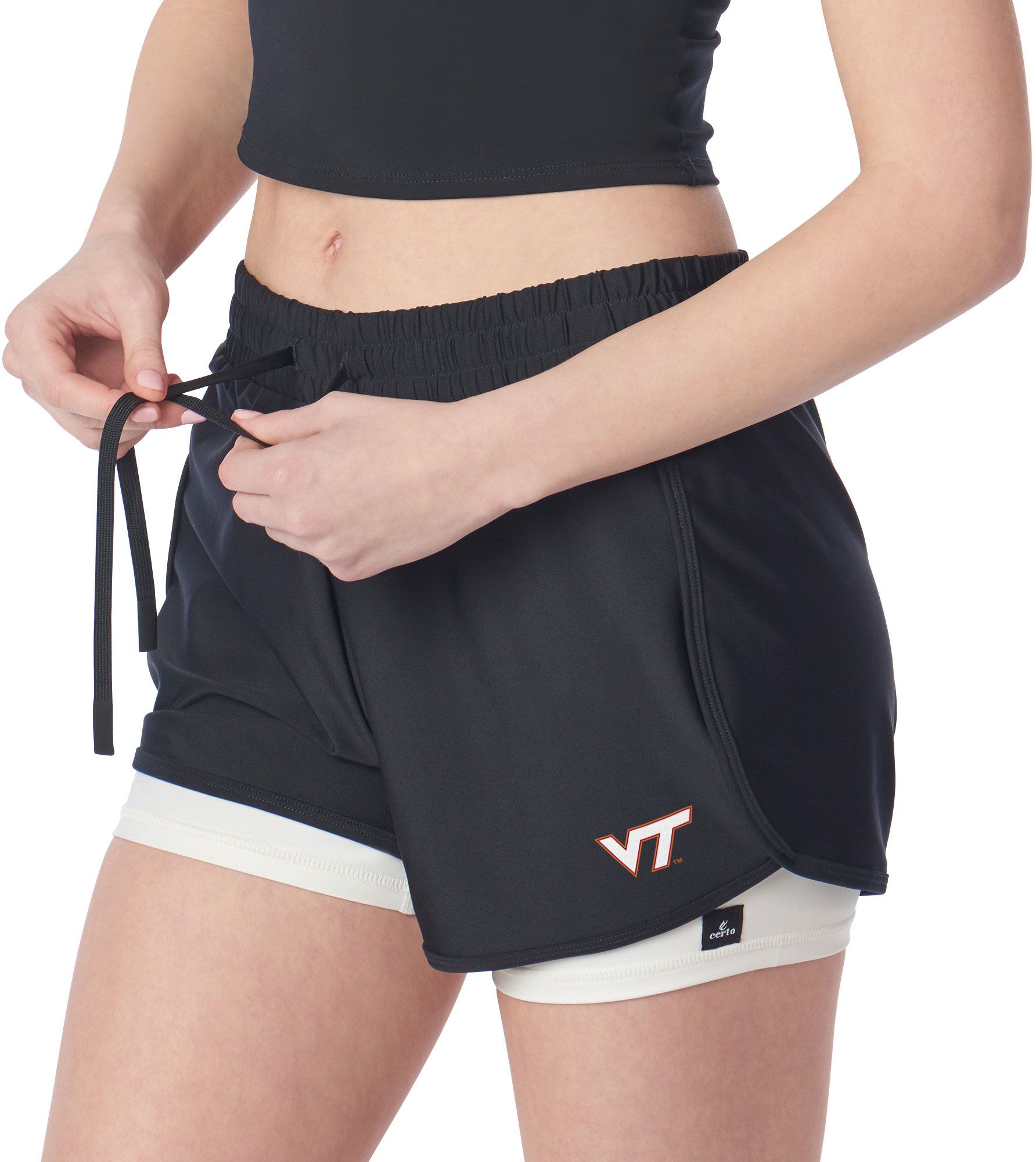 Certo Women's Virginia Tech Hokies Black 2-N-1 Lined Shorts product image