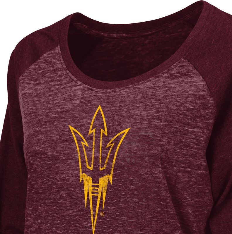 Colosseum Women's Arizona State Sun Devils Maroon Gemini Cutout Long Sleeve Banded Bottom Shirt product image