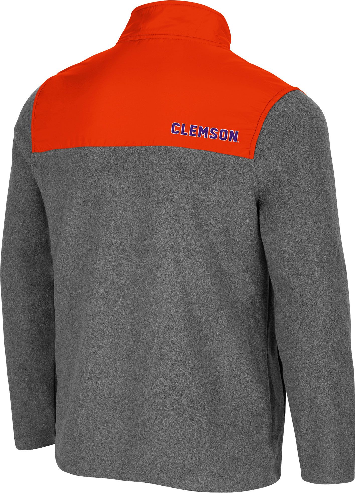Colosseum Men's Clemson Tigers Grey Huff Quarter-Snap Pullover Jacket product image