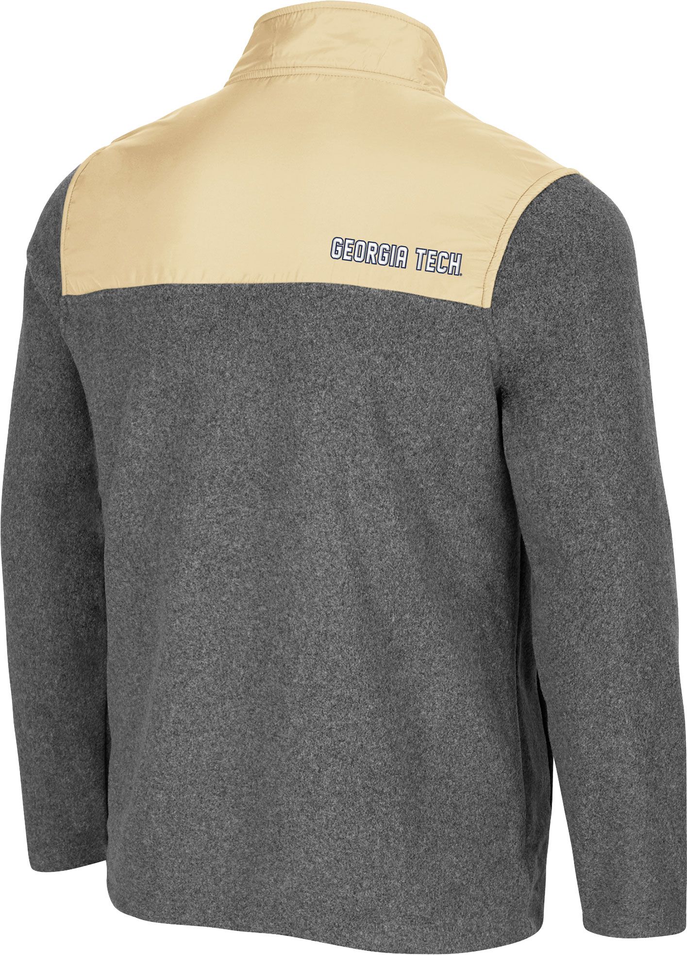 Colosseum Men's Georgia Tech Yellow Jackets Grey Huff Quarter-Snap Pullover Jacket product image
