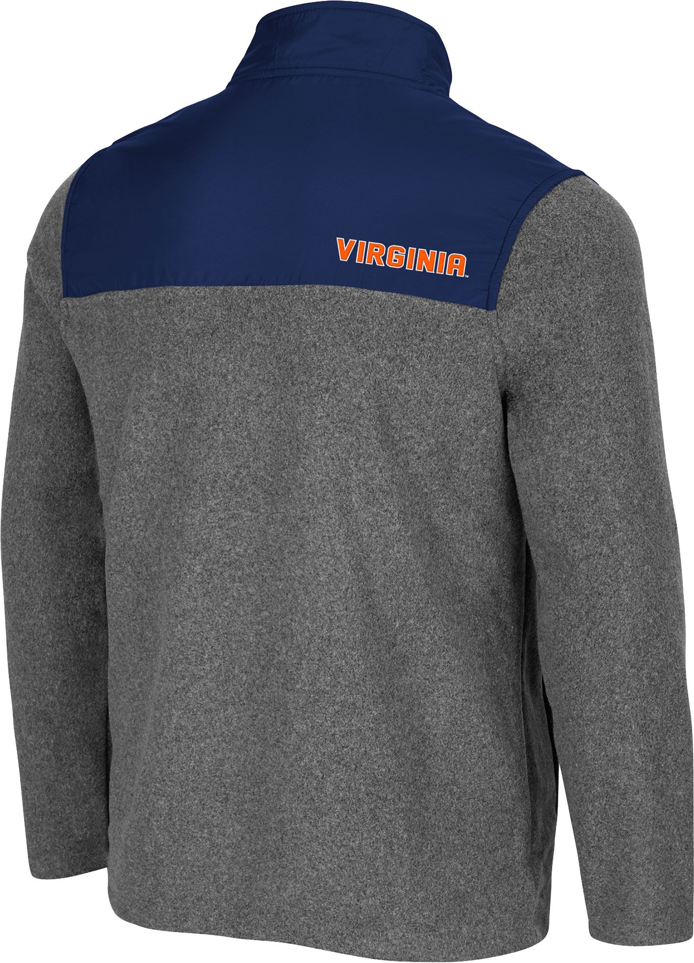 Colosseum Men's Virginia Cavaliers Grey Huff Quarter-Snap Pullover Jacket product image