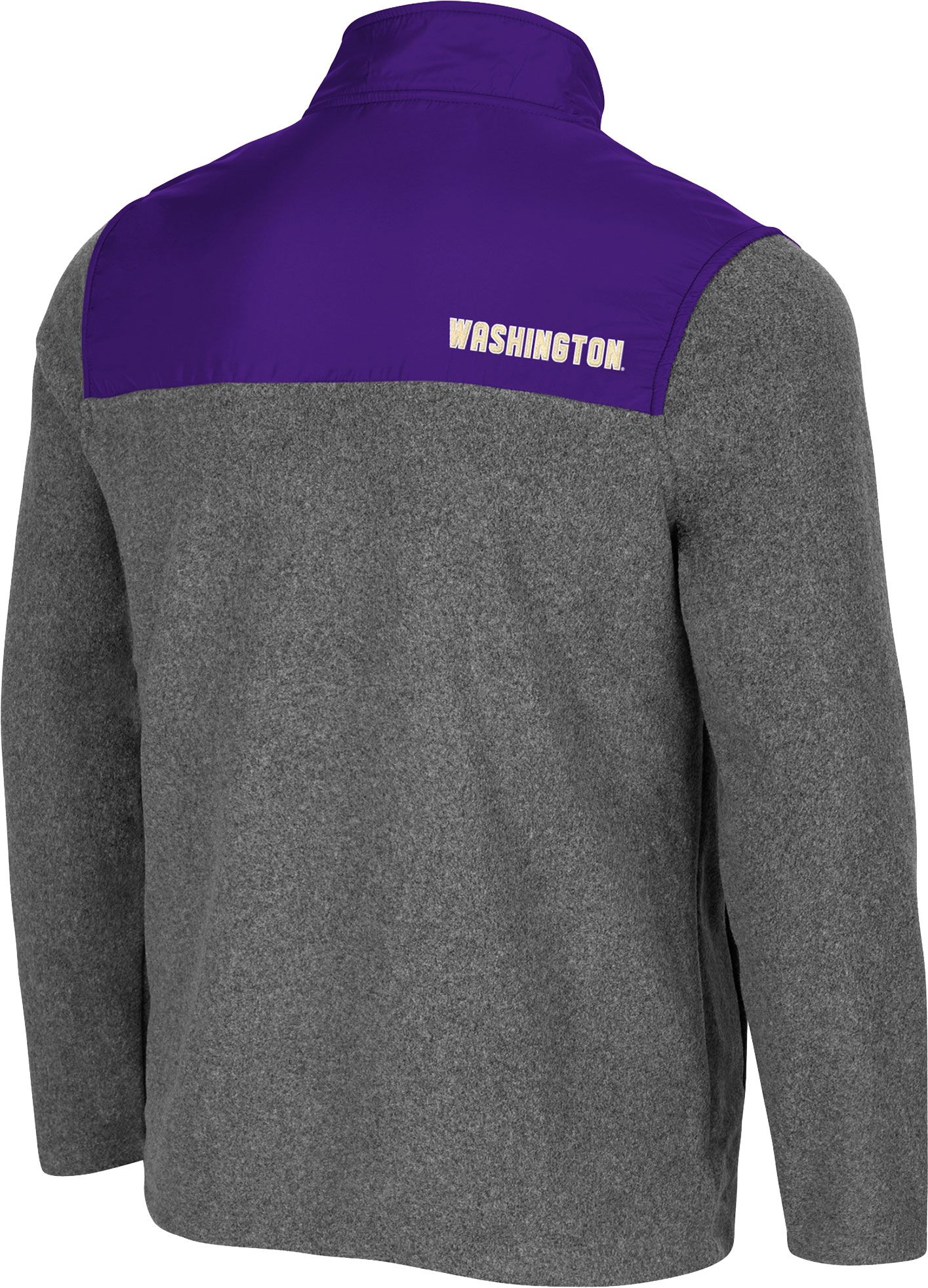 Colosseum Men's Washington Huskies Grey Huff Quarter-Snap Pullover Jacket product image