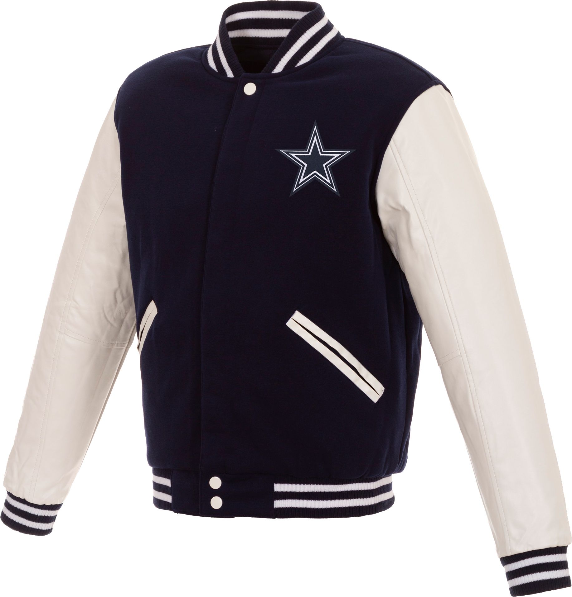 JH Design Dallas Cowboys Navy Varsity Reversible Jacket product image