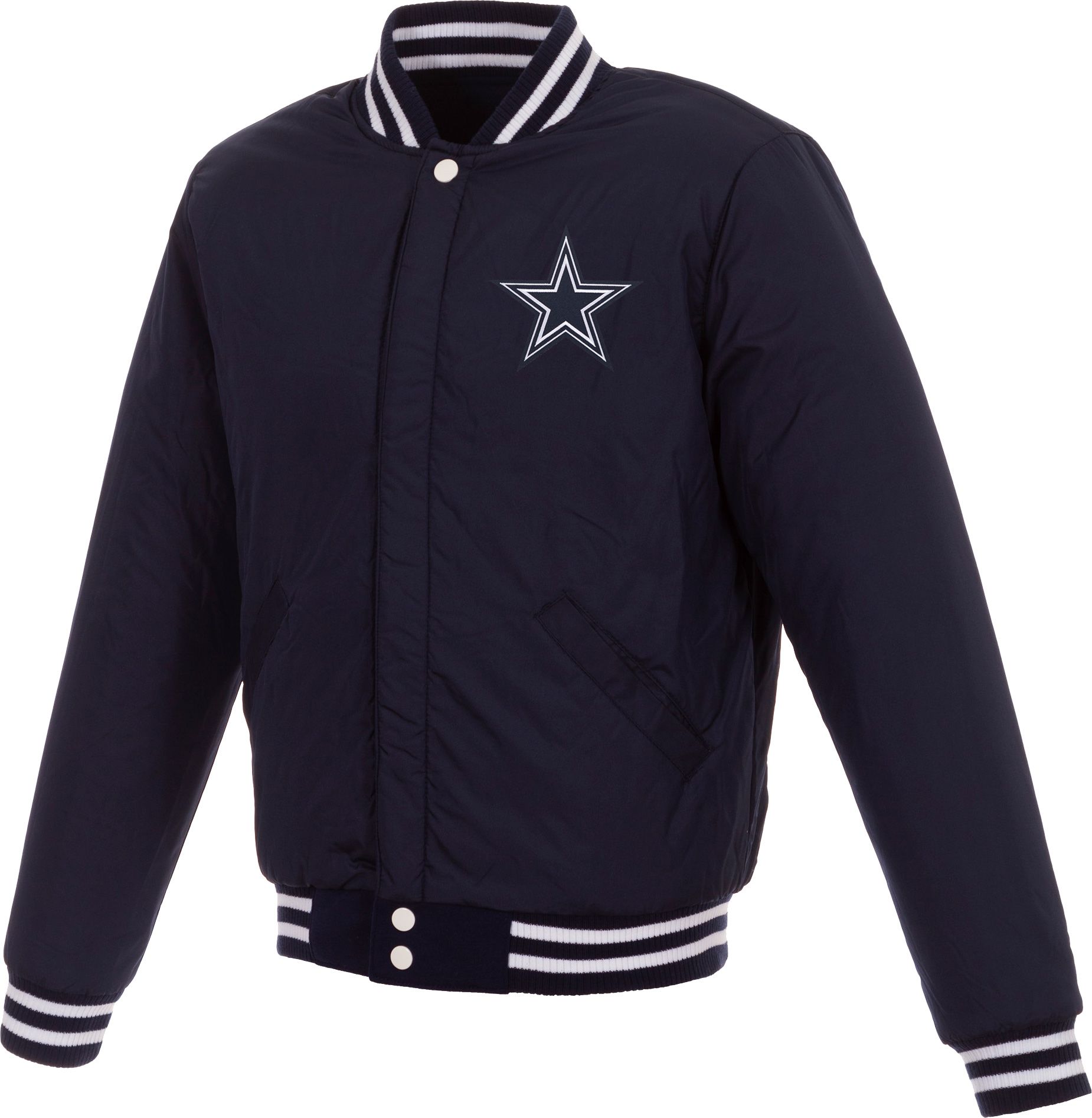JH Design Dallas Cowboys Navy Varsity Reversible Jacket product image