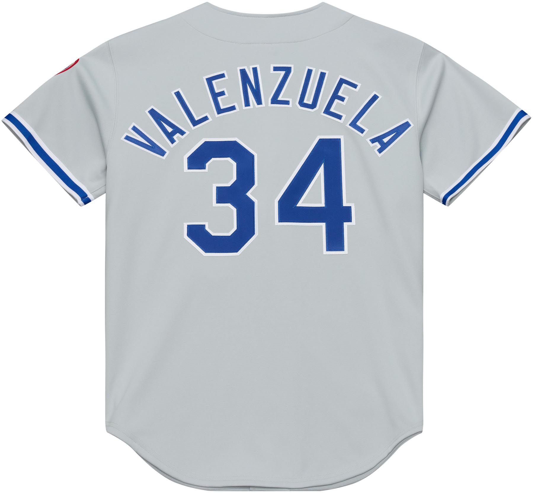 Mitchell & Ness Men's Los Angeles Dodgers Grey Fernando Valenzuela #34 Cooperstown Authentic Jersey product image