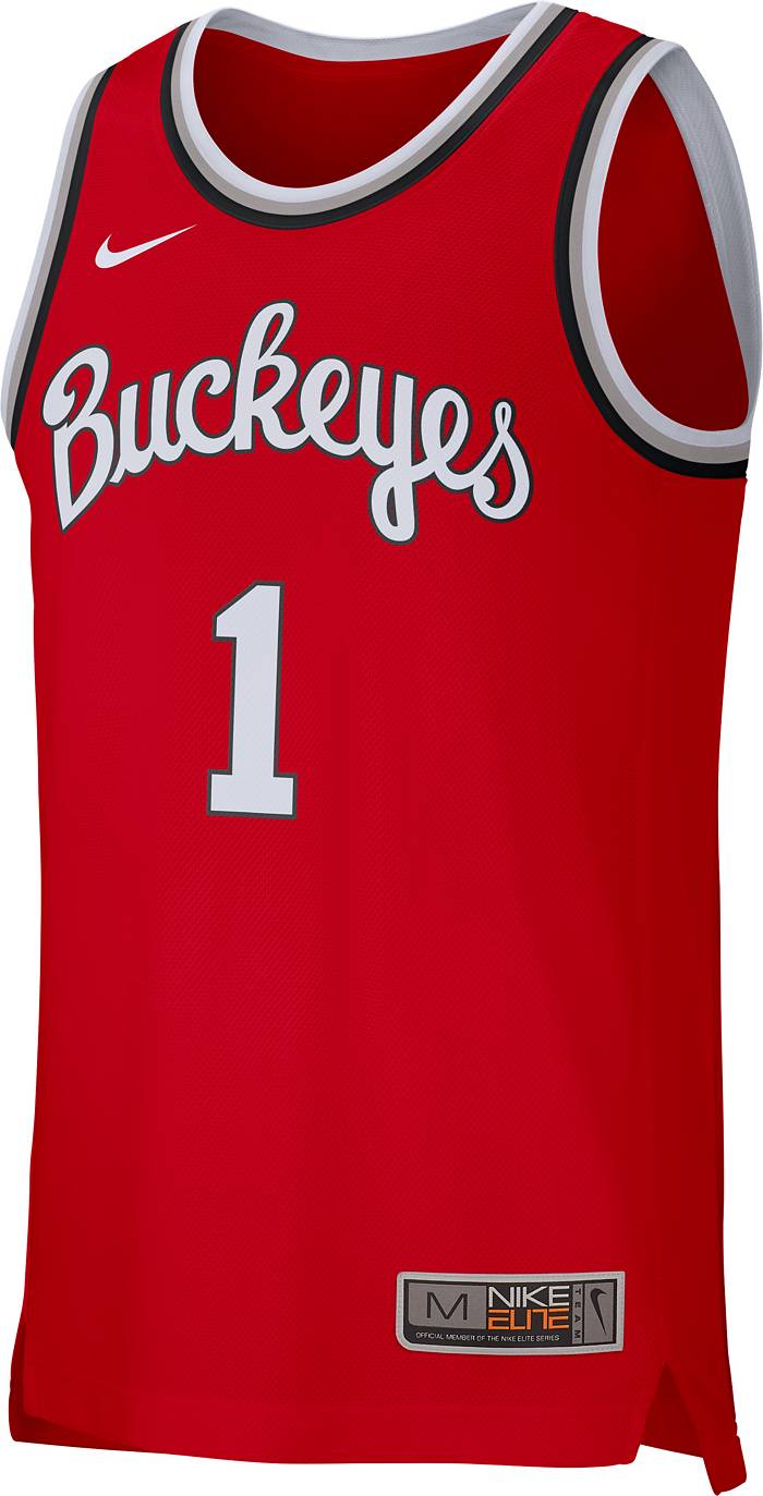 NWT Nike Ohio State Buckeyes Men's Basketball Jersey Scarlet Grey White  Size L