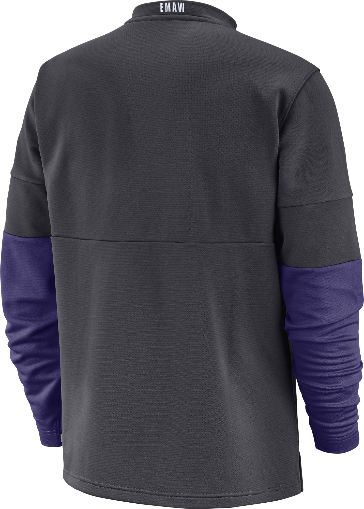 Nike Men's Kansas State Wildcats Grey Football Sideline Therma-FIT Half-Zip Pullover Shirt product image