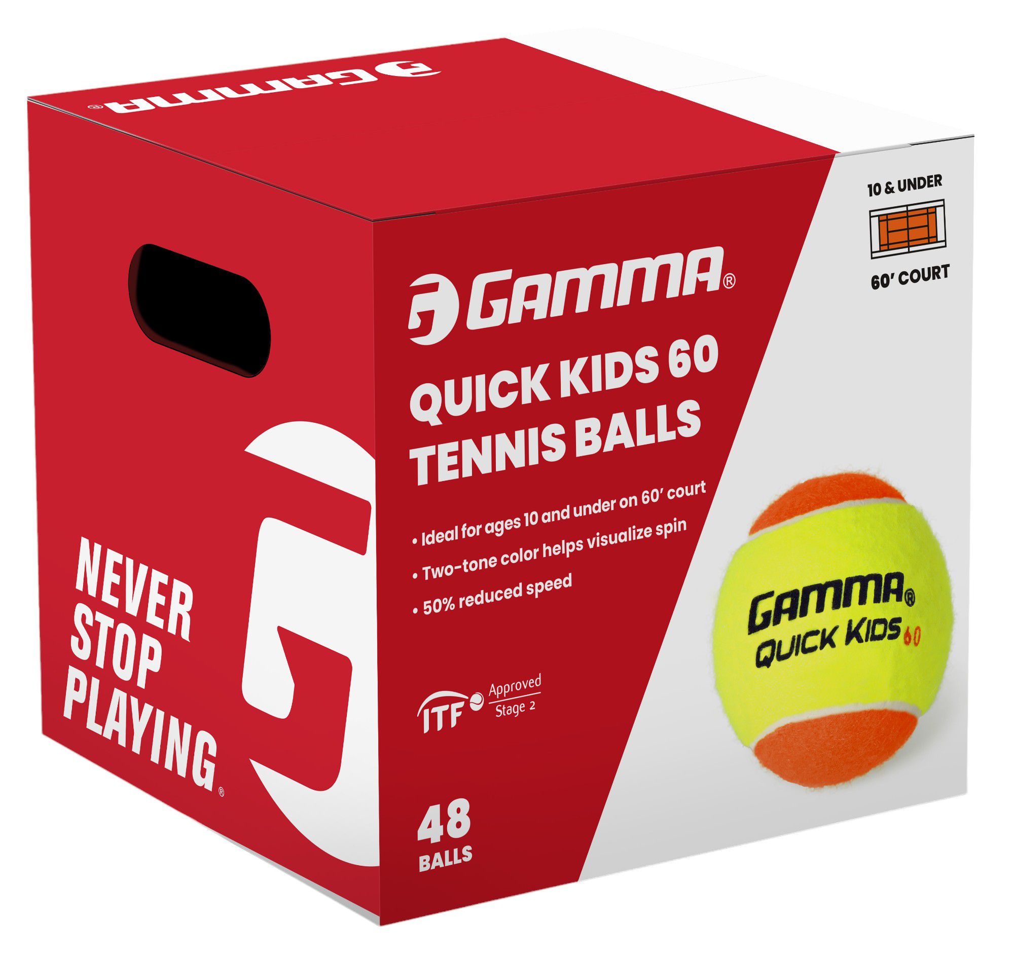 Gamma Quick Kids 60 Tennis Ball - 48 Box product image