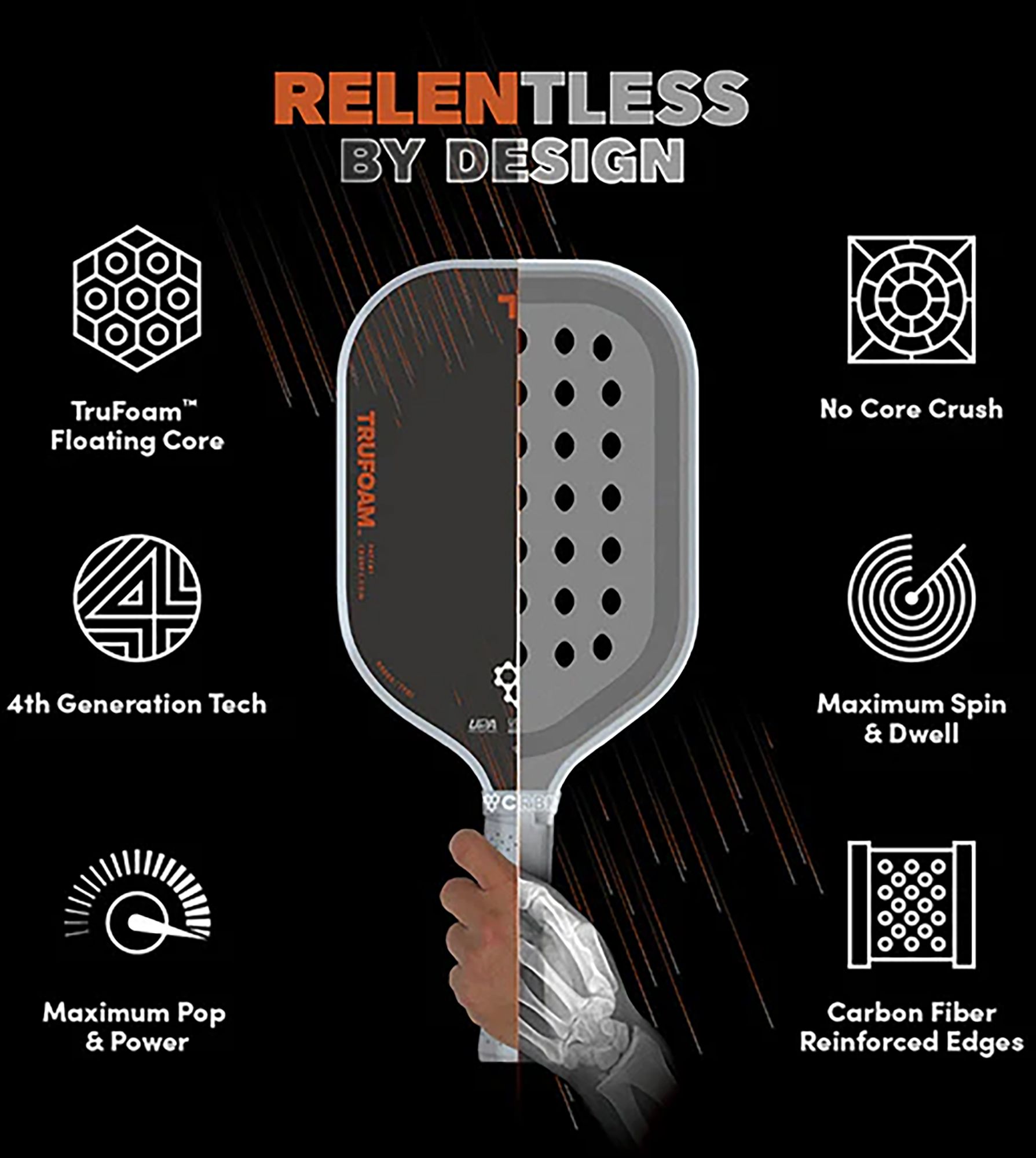 CRBN TruFoam Barrage 3 Elongated Pickleball Paddle product image