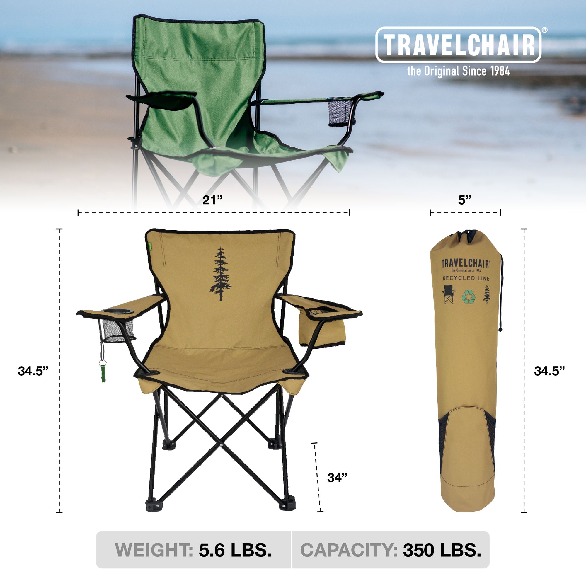 Travel Chair C-Series Rider Chair with Repreve