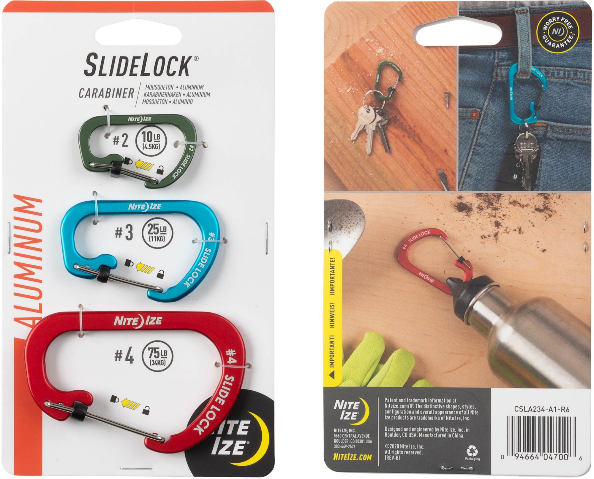 Nite Ize SlideLock Carabiner - 3 Pack product image