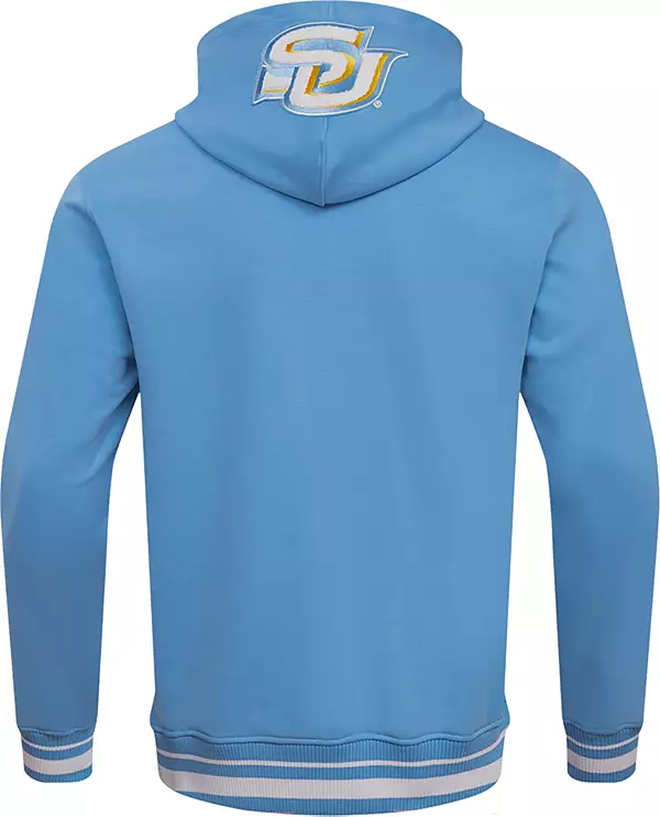 Pro Standard Men's Southern University Jaguars Columbia Blue Stacked Logo  Pullover Hoodie