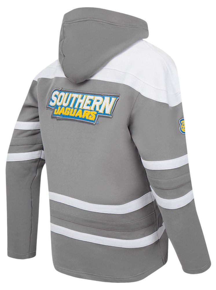 Pro Standard Men's Southern University Jaguars Grey Colorblock Pullover Hoodie product image