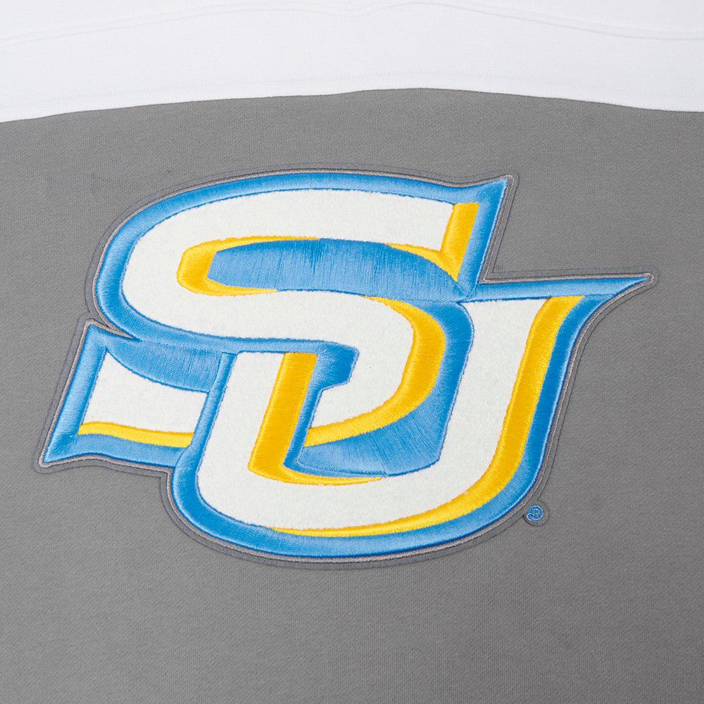 Pro Standard Men's Southern University Jaguars Grey Colorblock Pullover Hoodie product image