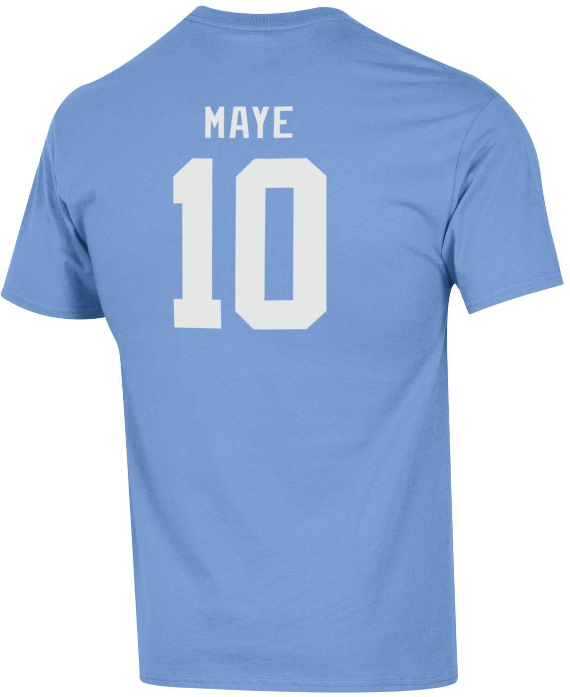 Champion Men's North Carolina Tar Heels Drake Maye #10 Blue T-Shirt