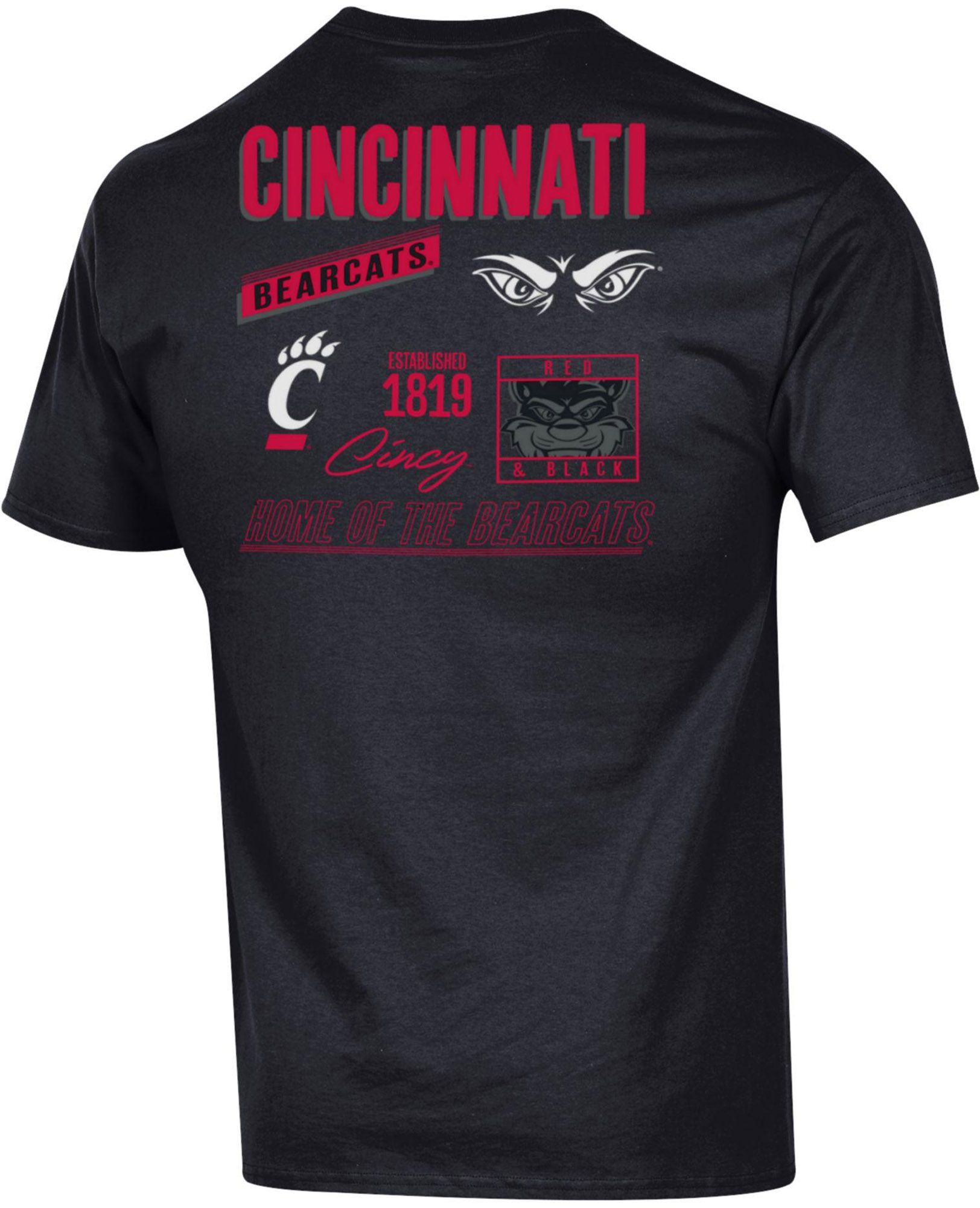 Champion Men's Cincinnati Bearcats Black 2-Hit Jersey T-Shirt product image