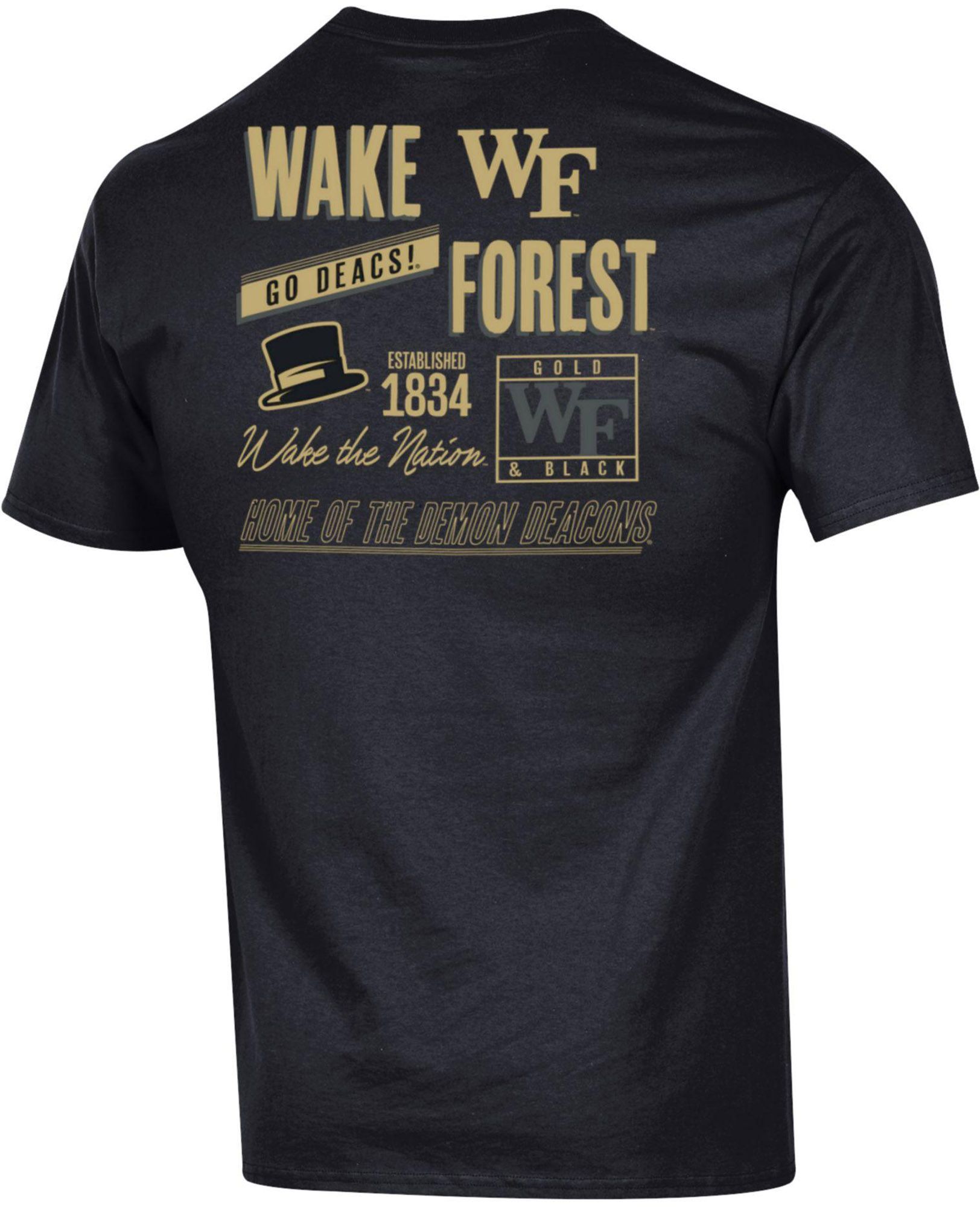 Champion Men's Wake Forest Demon Deacons Black 2-Hit Jersey T-Shirt product image