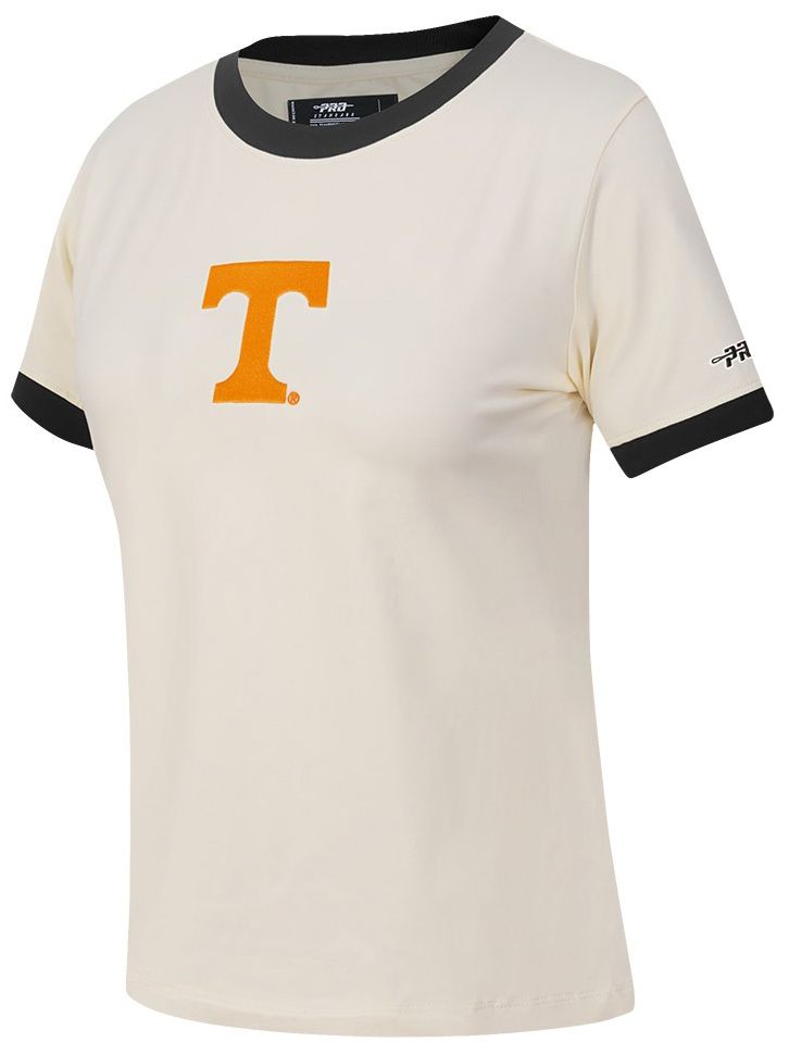 Pro Standard Women's Tennessee Volunteers Eggshell and Black Ringer T-Shirt product image