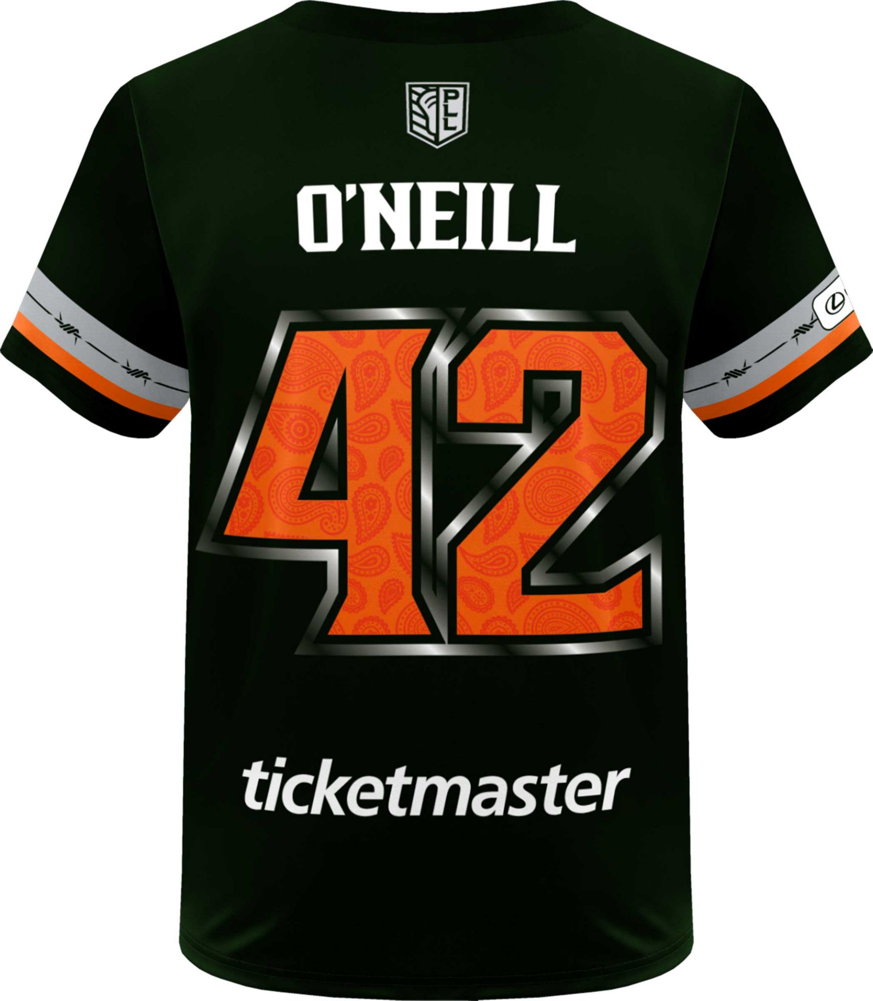 Champion Men's Denver Outlaws Brennan O'Neill #42 Black Replica Jersey product image