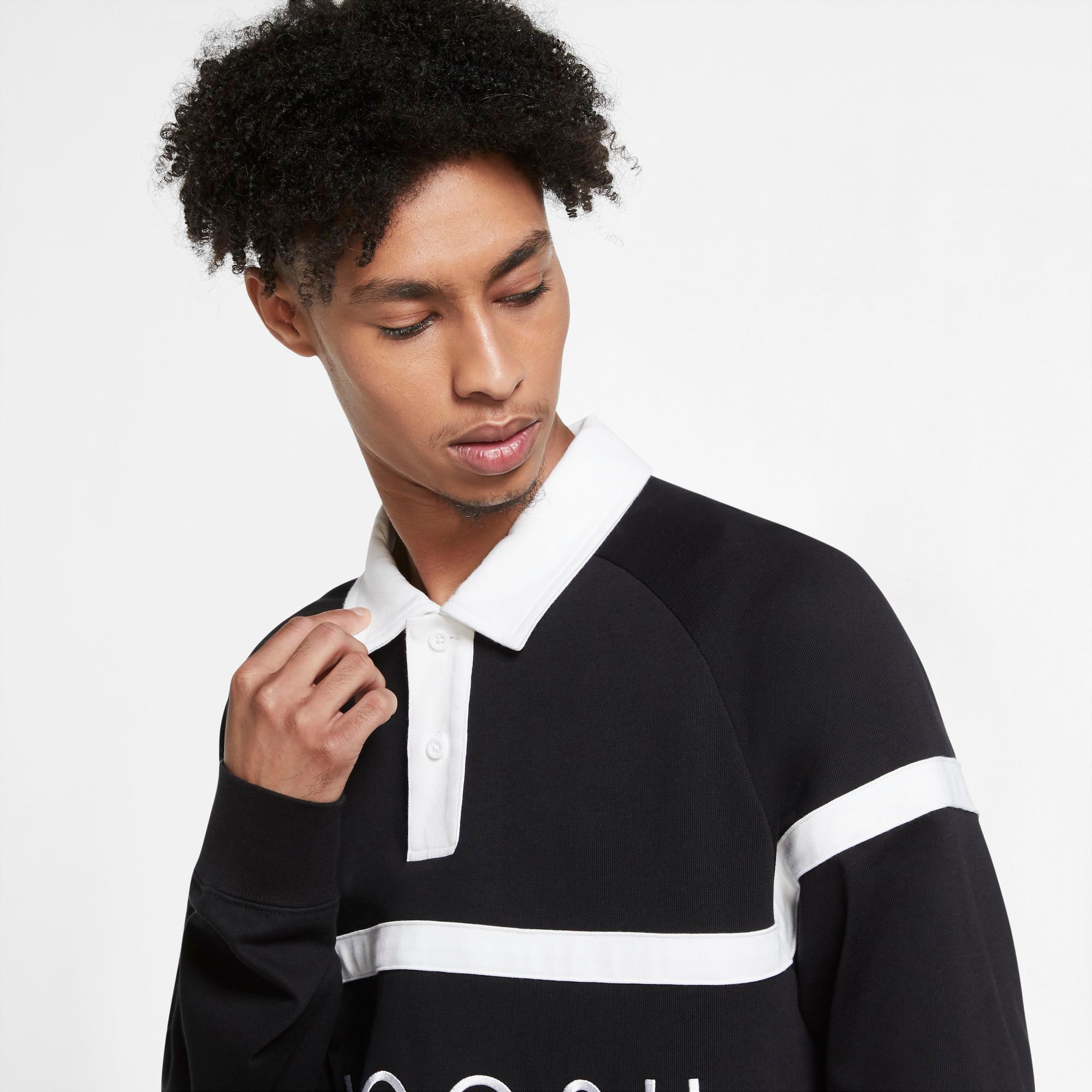 nike swoosh long sleeve polo