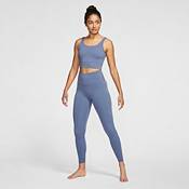 Nike Women's Yoga Dri-FIT Luxe Shelf-Bra Cropped Tank Top in Blue -  ShopStyle