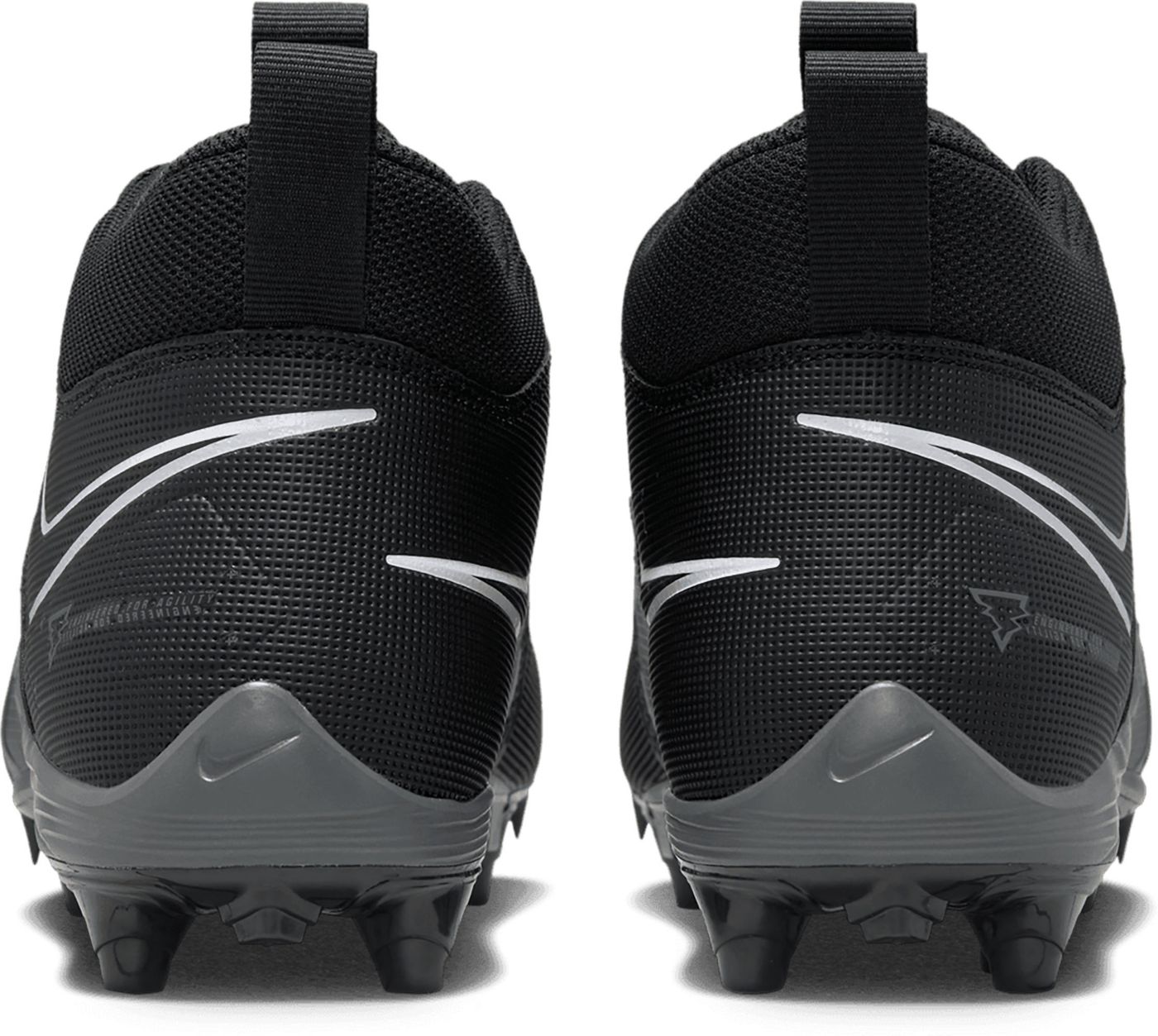 Nike alpha menace varsity mid black men's football cleat best sale